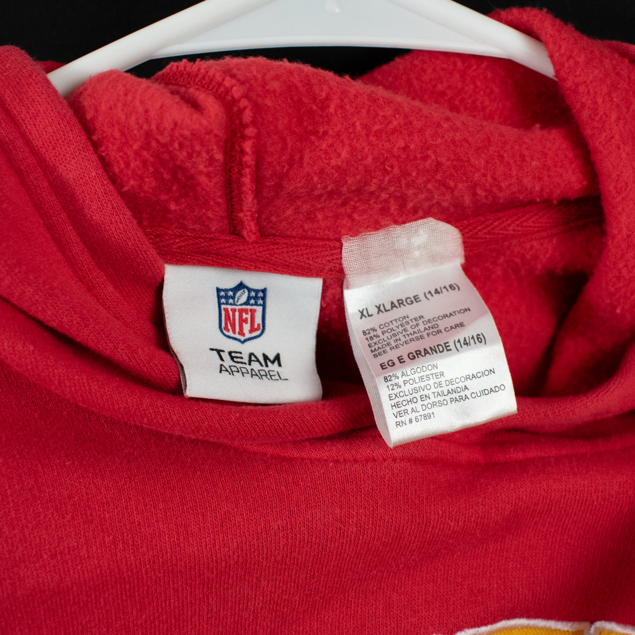Kansas City Chiefs Sweatshirt Red Hoodie NFL Football Hoodie Youth X-Large Sweater