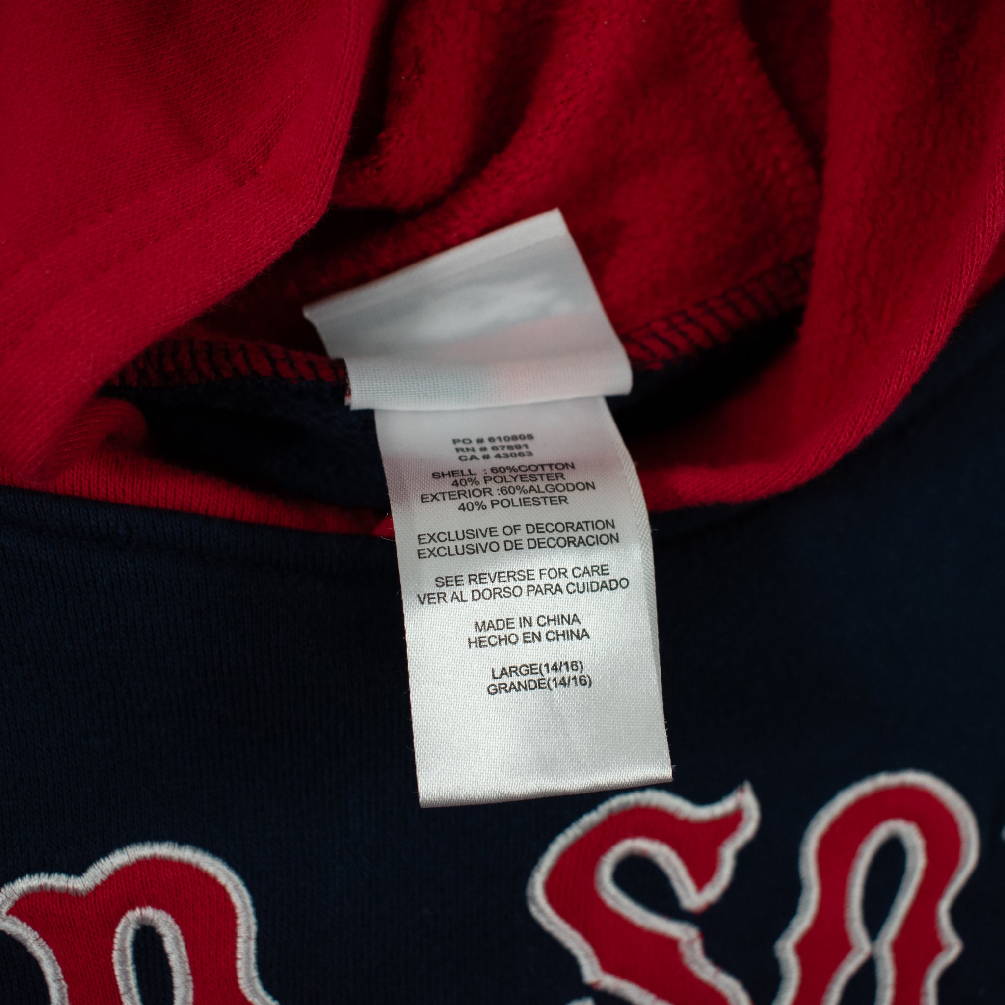 Boston Red Sox Kids Large 14-16 Sweatshirt MLB Baseball Hoodie Authentic Majestic
