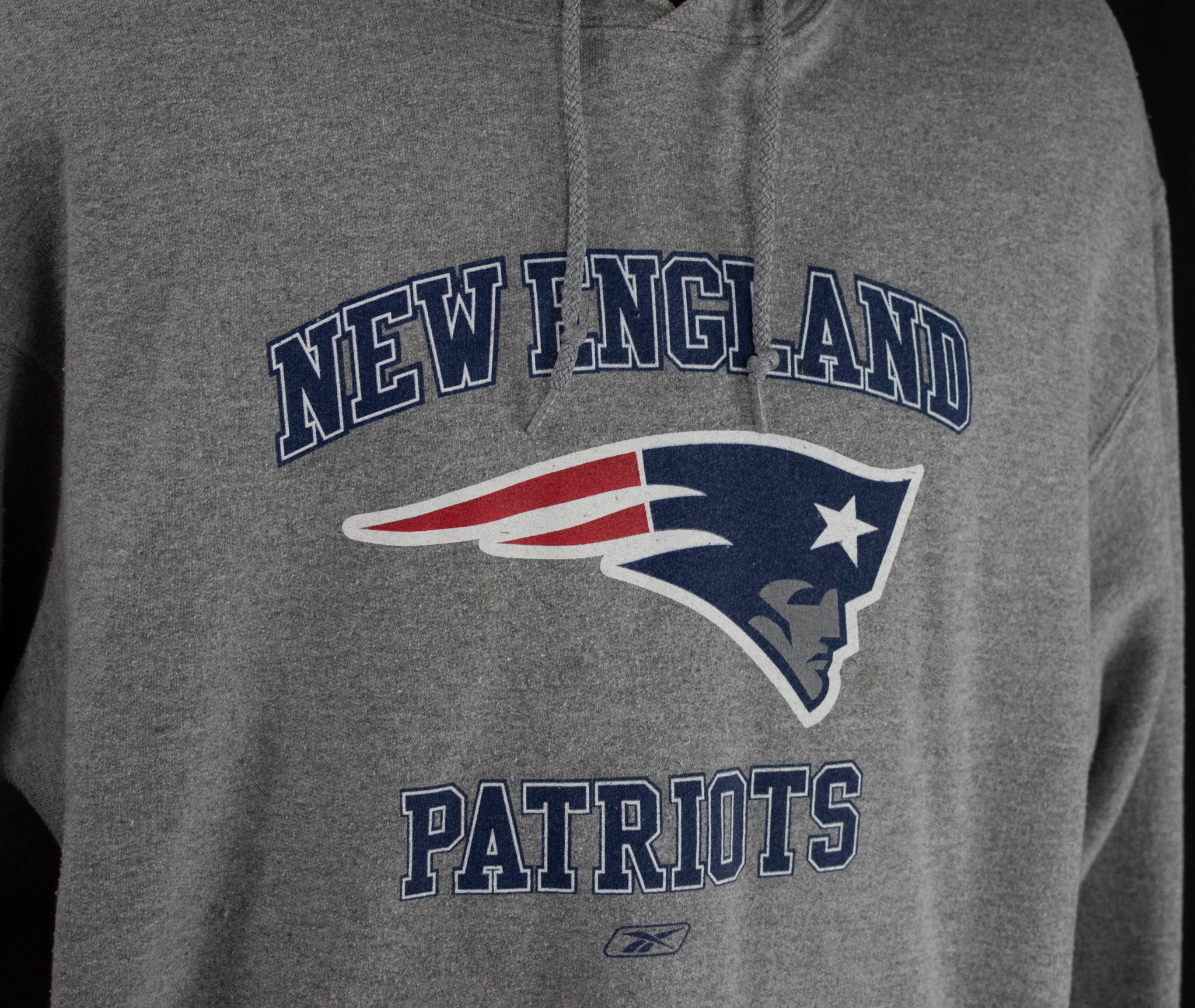 New England Patriots XL Sweatshirt NFL Football Hoodie Adult Authentic Reebok Gray
