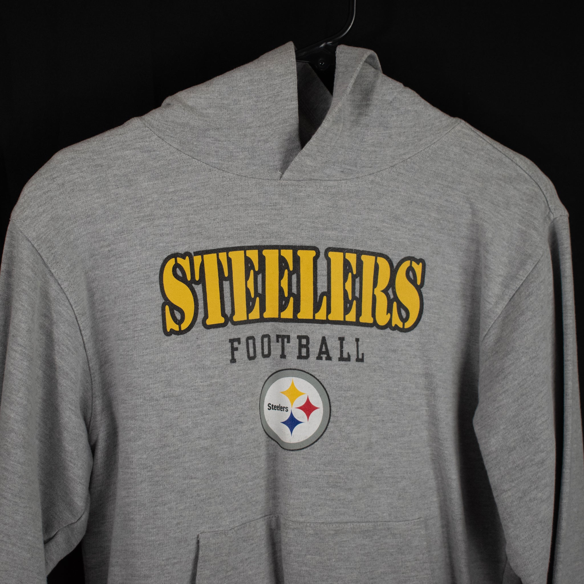Steelers Sweatshirt Large NFL Hoodie Grey Used NFL