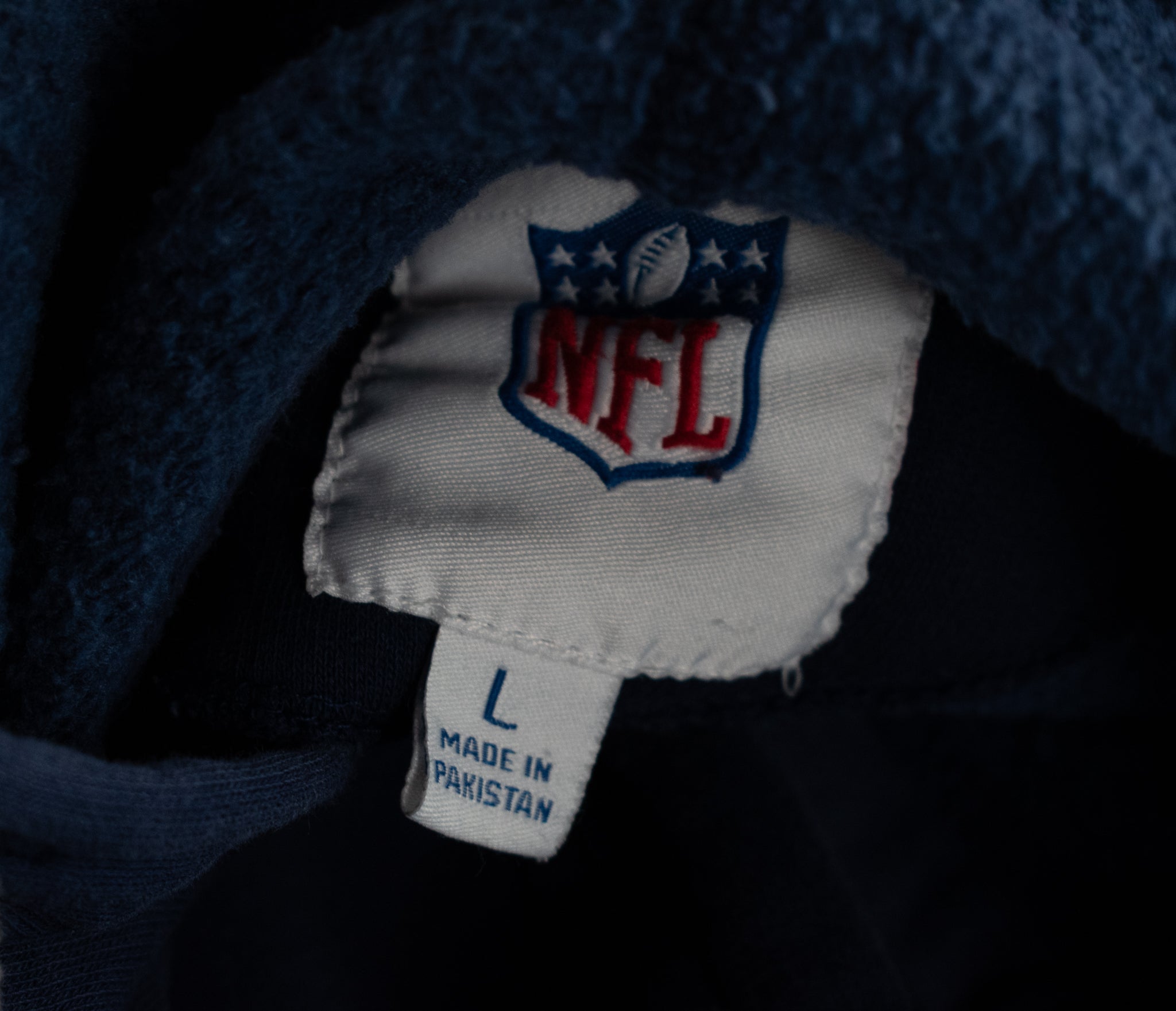 New England Patriots Sweatshirt NFL Football Branded Hoodie Large Zipup Mens Blue