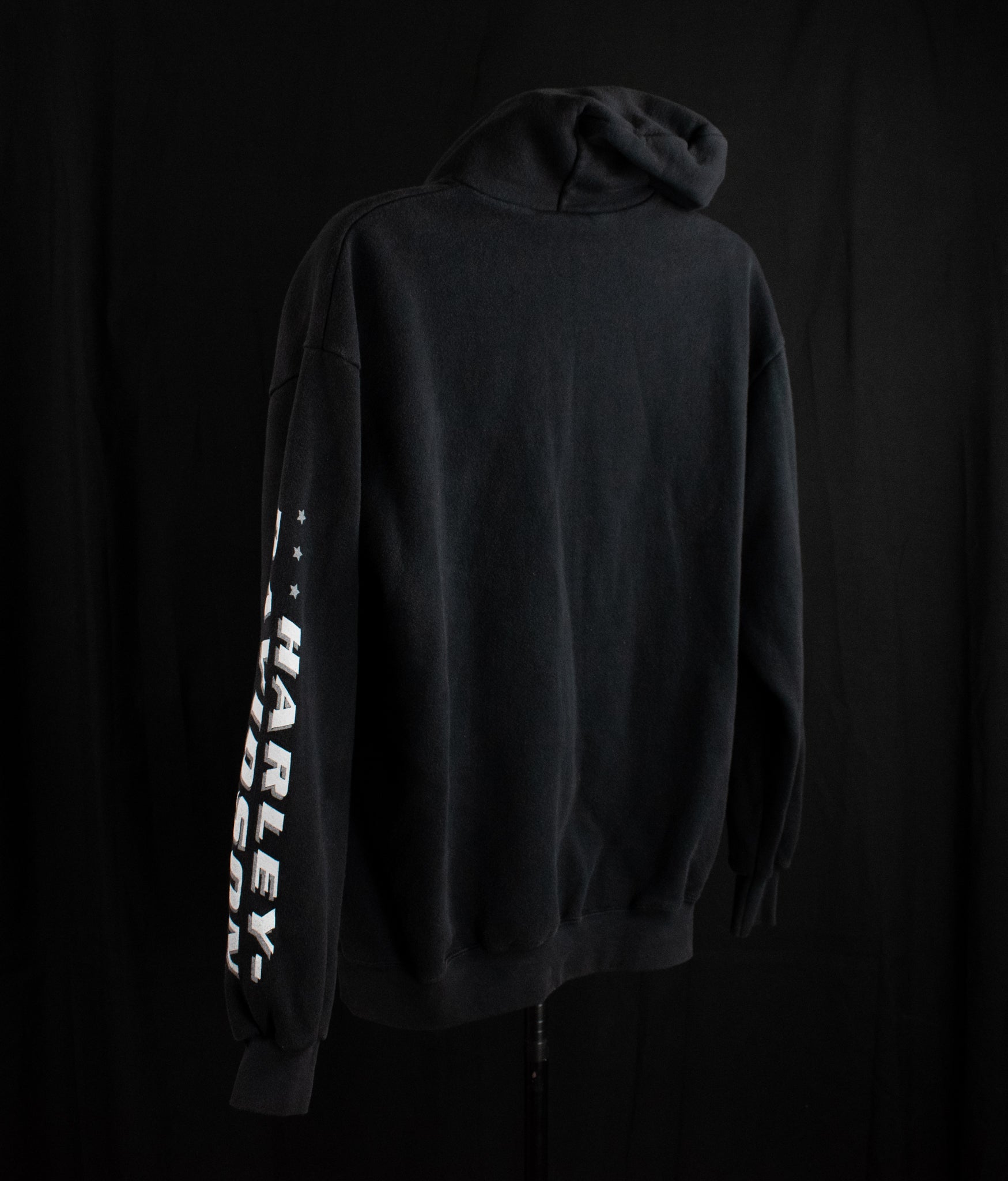 Vintage Harley Davidson Sweatshirt Men Large Hoodie Black USA Zipper LEE 1999