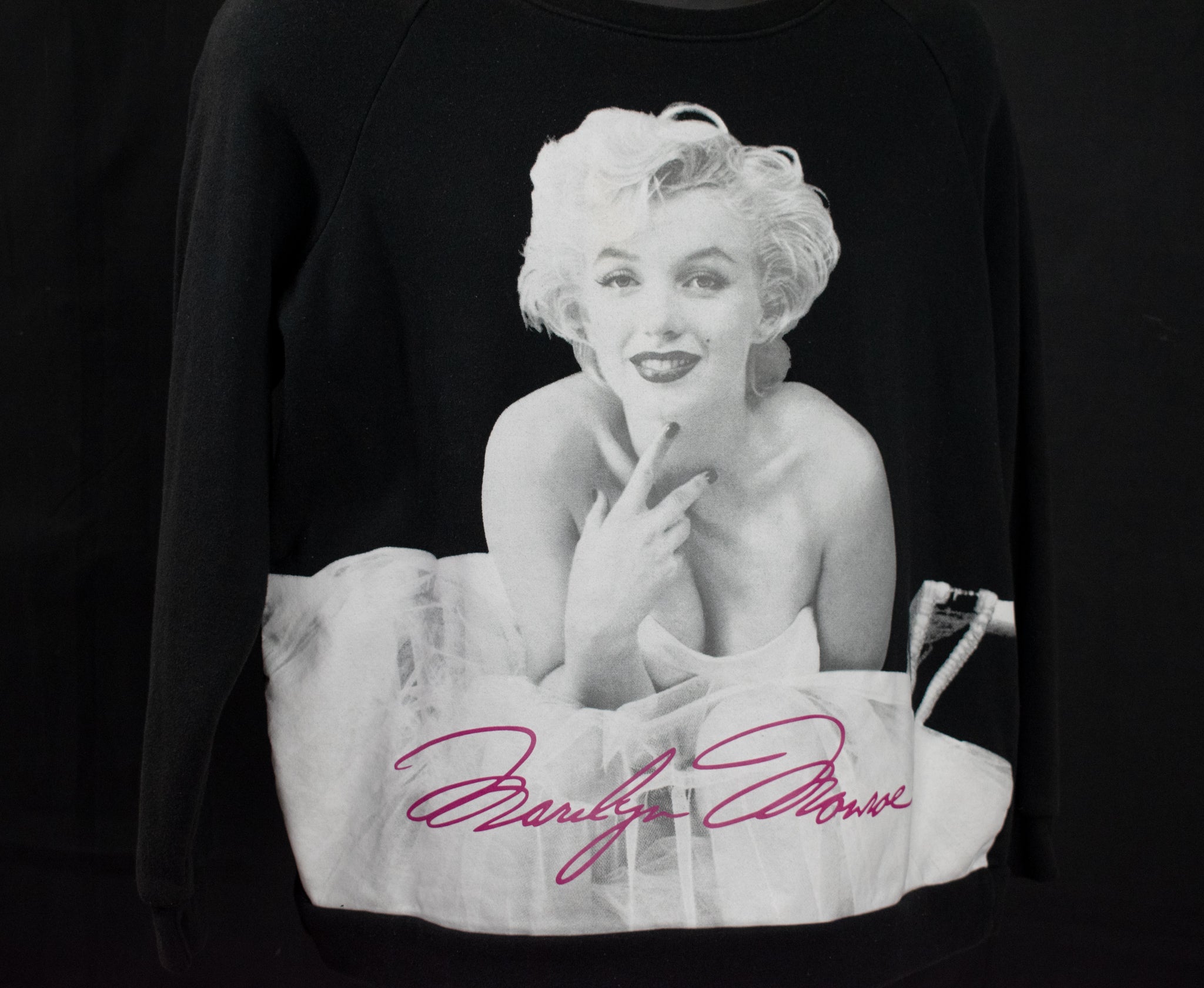 Marilyn Monroe Black Pullover Sweatshirt Black and White Large Women Sweater