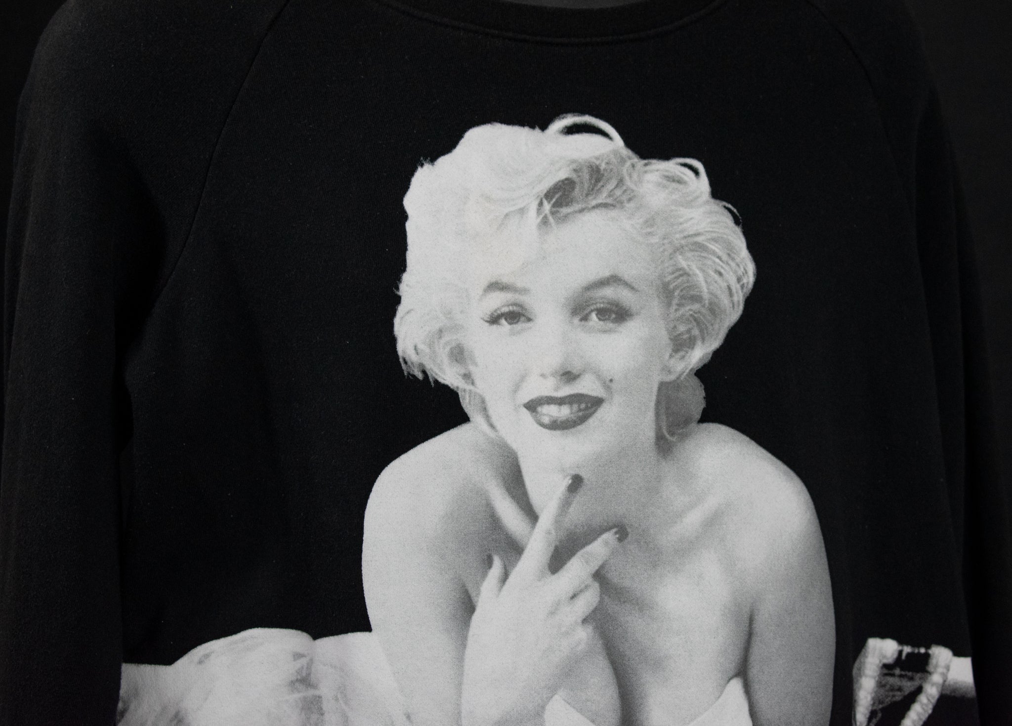 Marilyn Monroe Black Pullover Sweatshirt Black and White Large Women Sweater