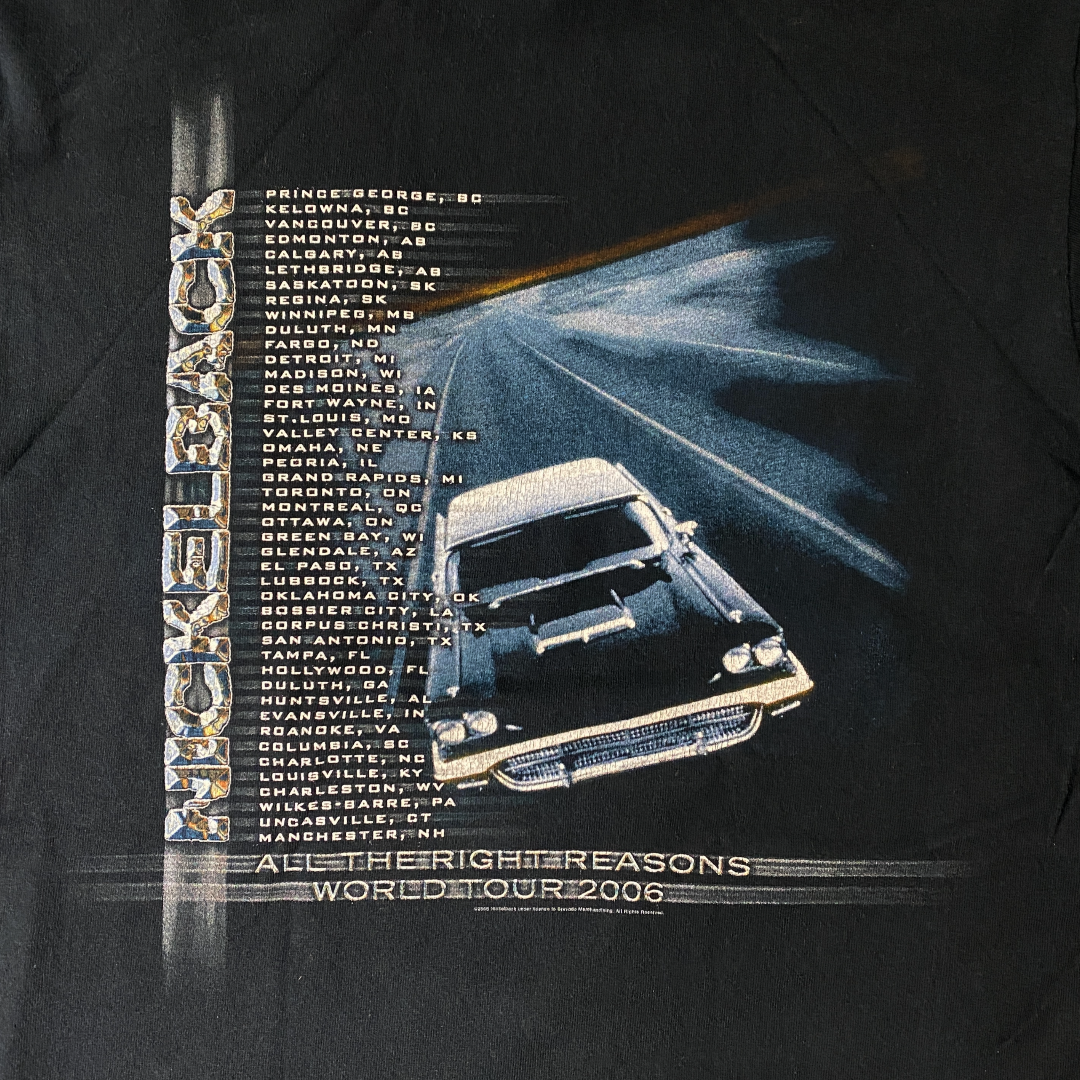 Vintage Nickelback All the Right Reasons Tour T-Shirt Black Mens Adult Authentic 2006