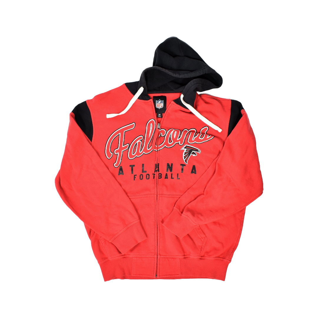 Atlanta Falcons Mens Zip Up Hoodie Medium NFL Football Sweatshirt Red Black