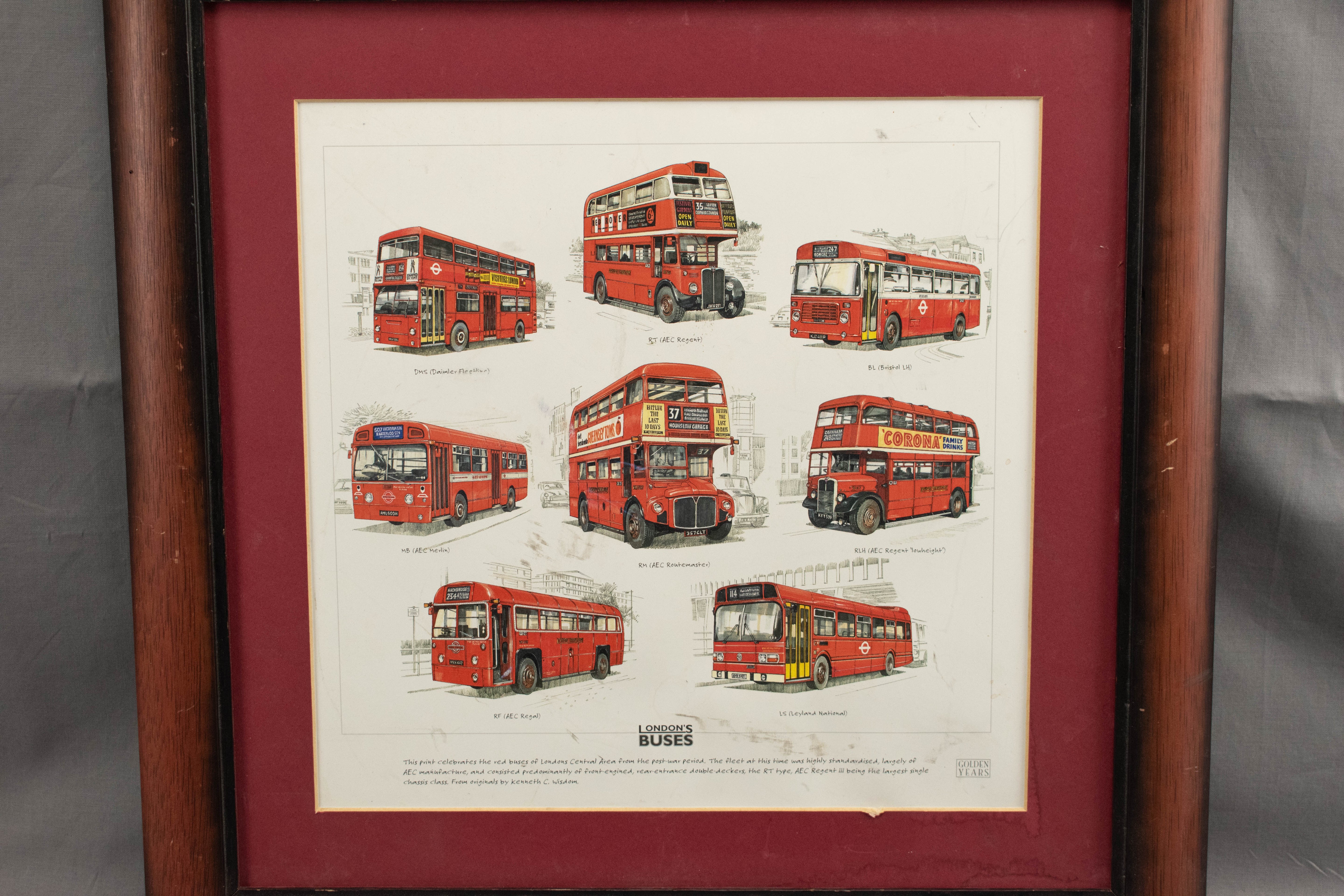 Red Bus England Double Decker Frame Print Decorative Decor