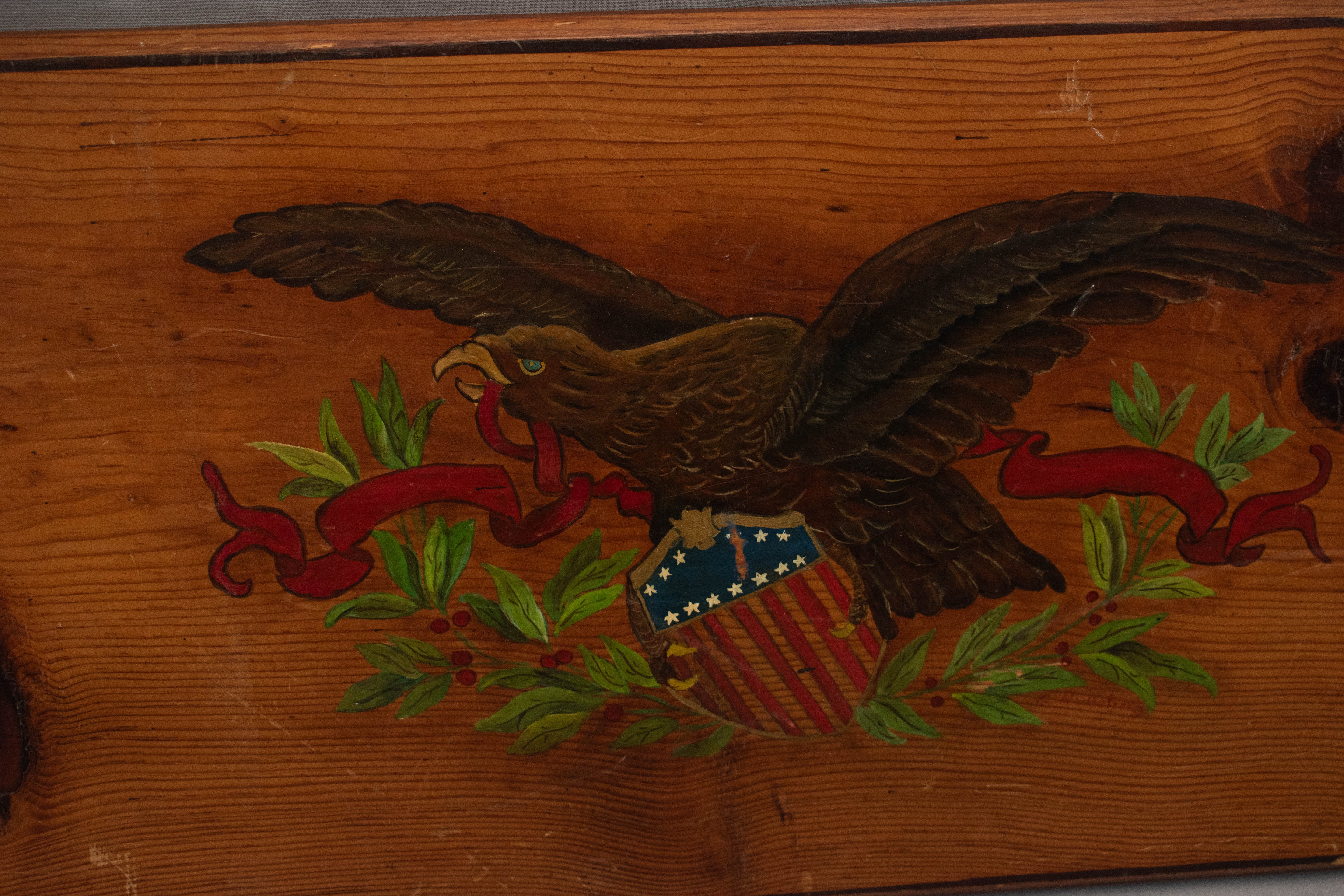 American Eagle Wood Artwork Custom Made Wall Decor USA Vintage American Eagle 22x11