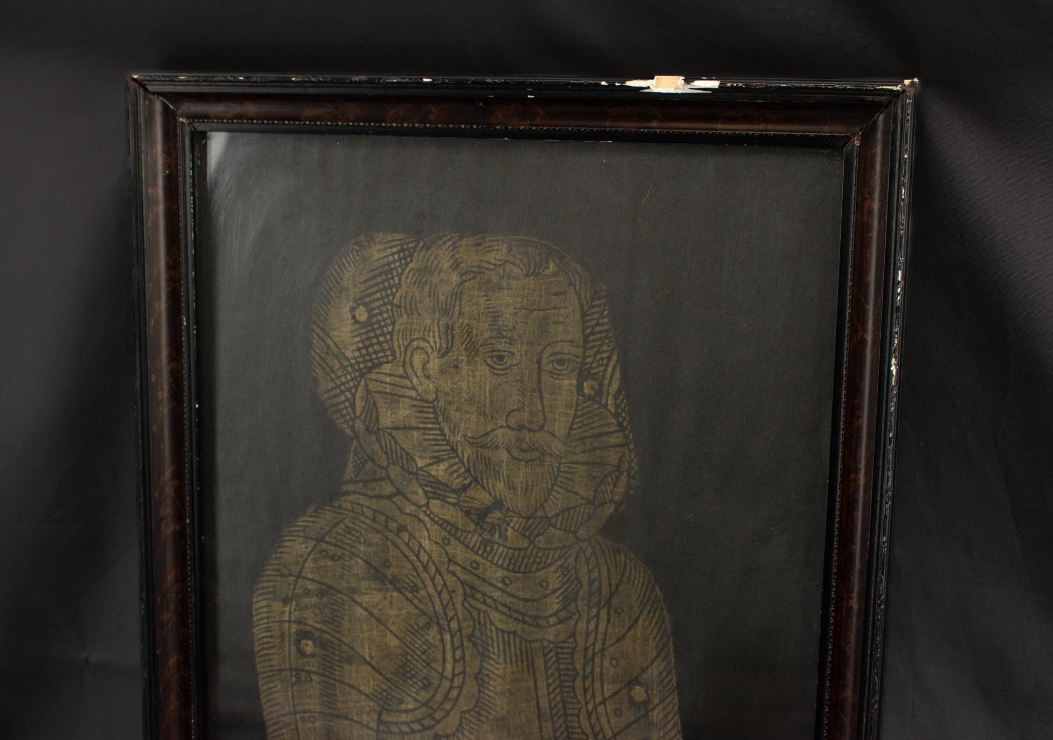 Vintage England Medieval Brass Engraving Rubbing Unidentified Framed