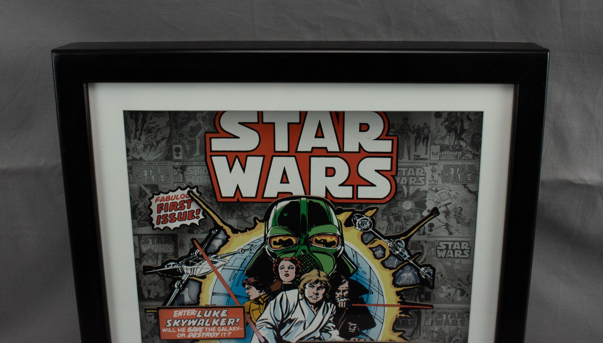 Star Wars Shadow Box 3D Art Comic Book Used Black and White 14x14