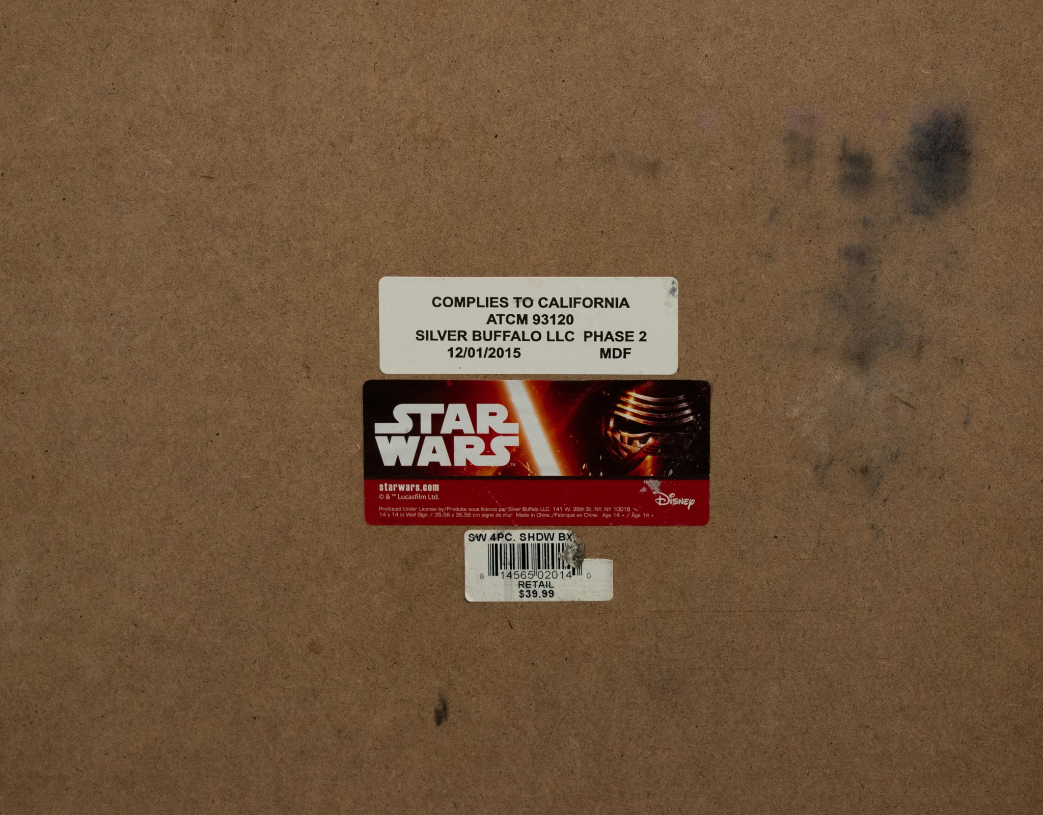 Star Wars Shadow Box 3D Art Comic Book Used Black and White 14x14