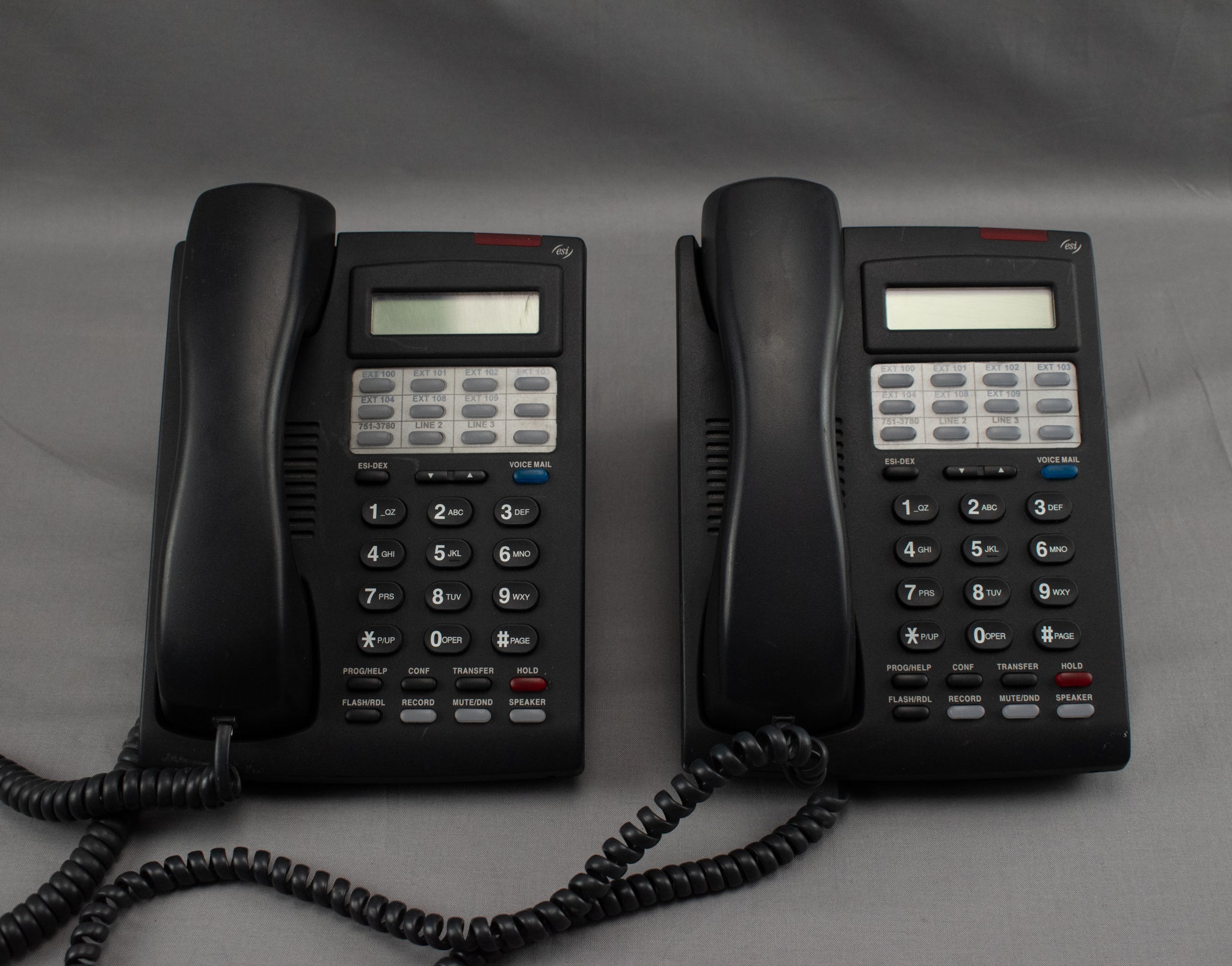 ESI Landline Phone Commercial Business 24 Key ESI BL Display 5000-0493 Black Set of 2