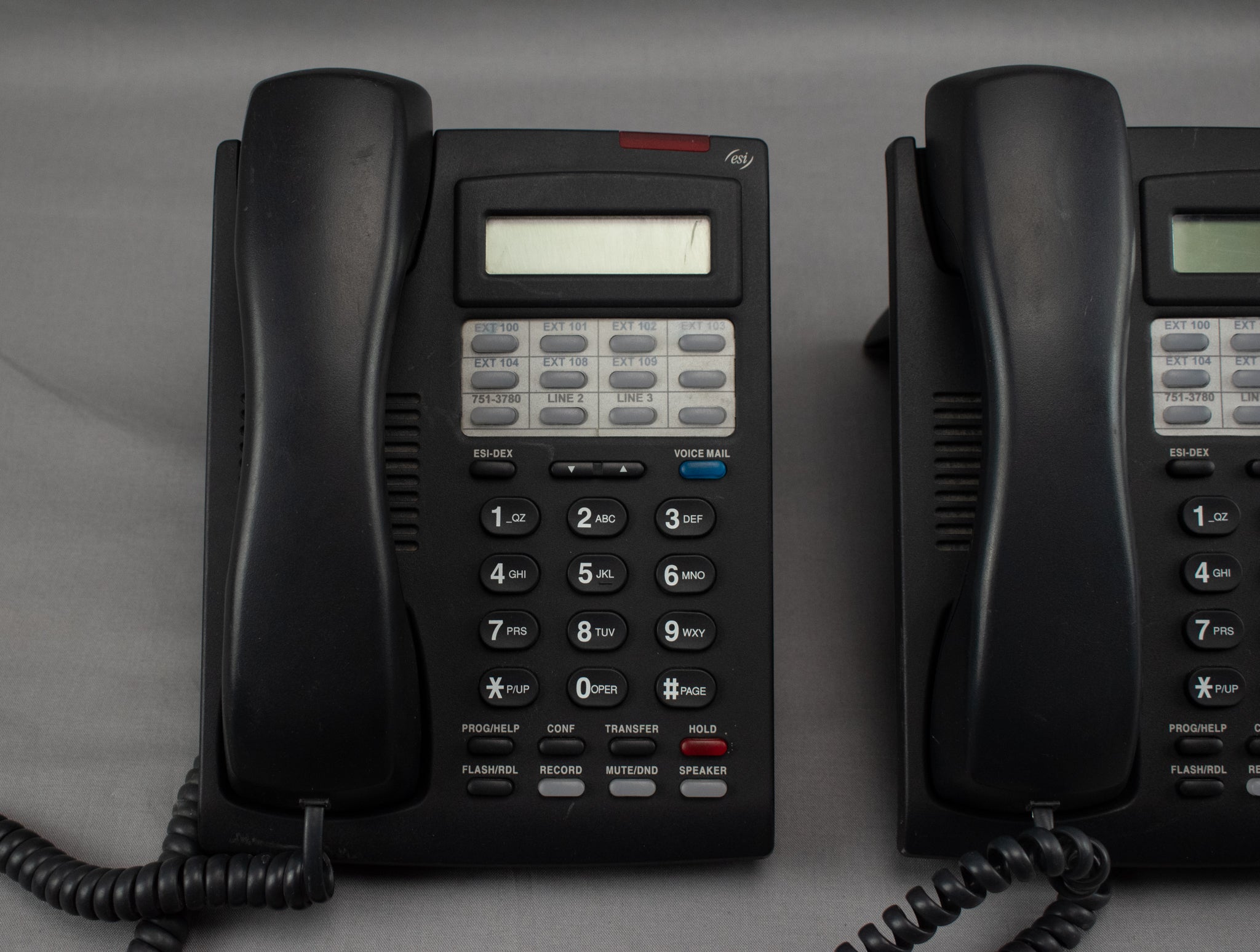 ESI Landline Phone Commercial Business 24 Key ESI BL Display 5000-0493 Black Set of 2