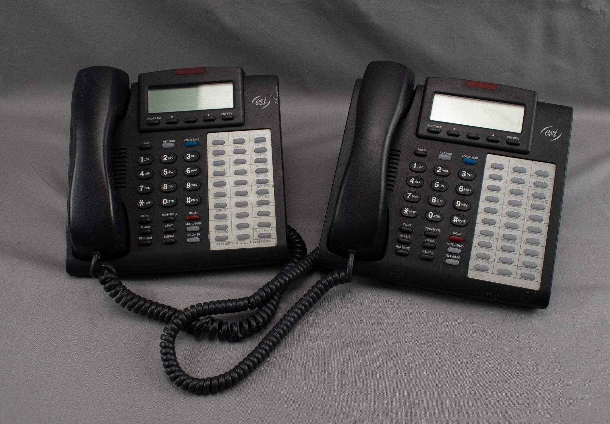 ESI Landline Phone Commercial Business 48 Key Programable Corded Phone Set of 2x