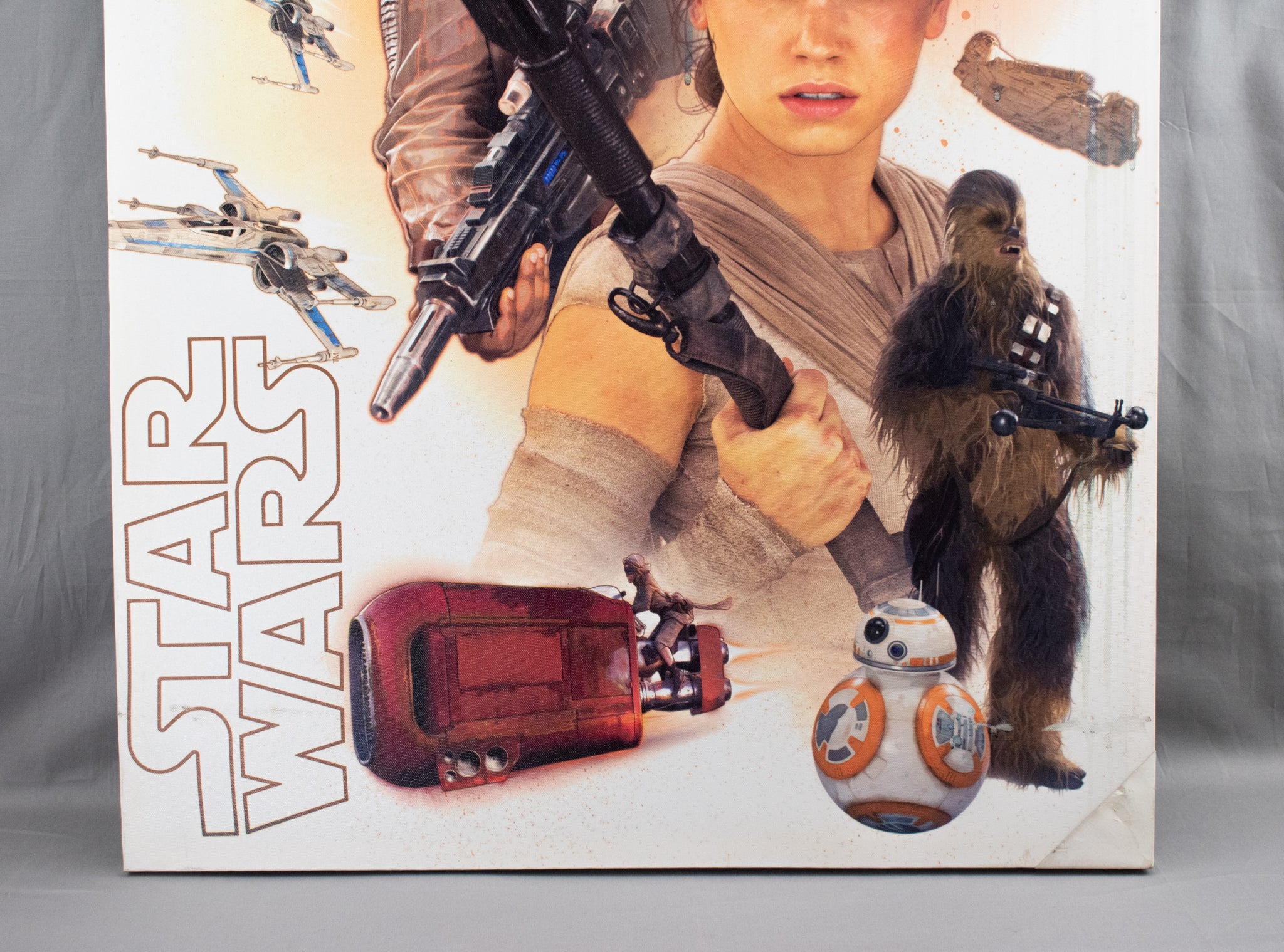 STAR WARS The Force Awakens Heroes Artwork on Canvas White Framed Used 12x16