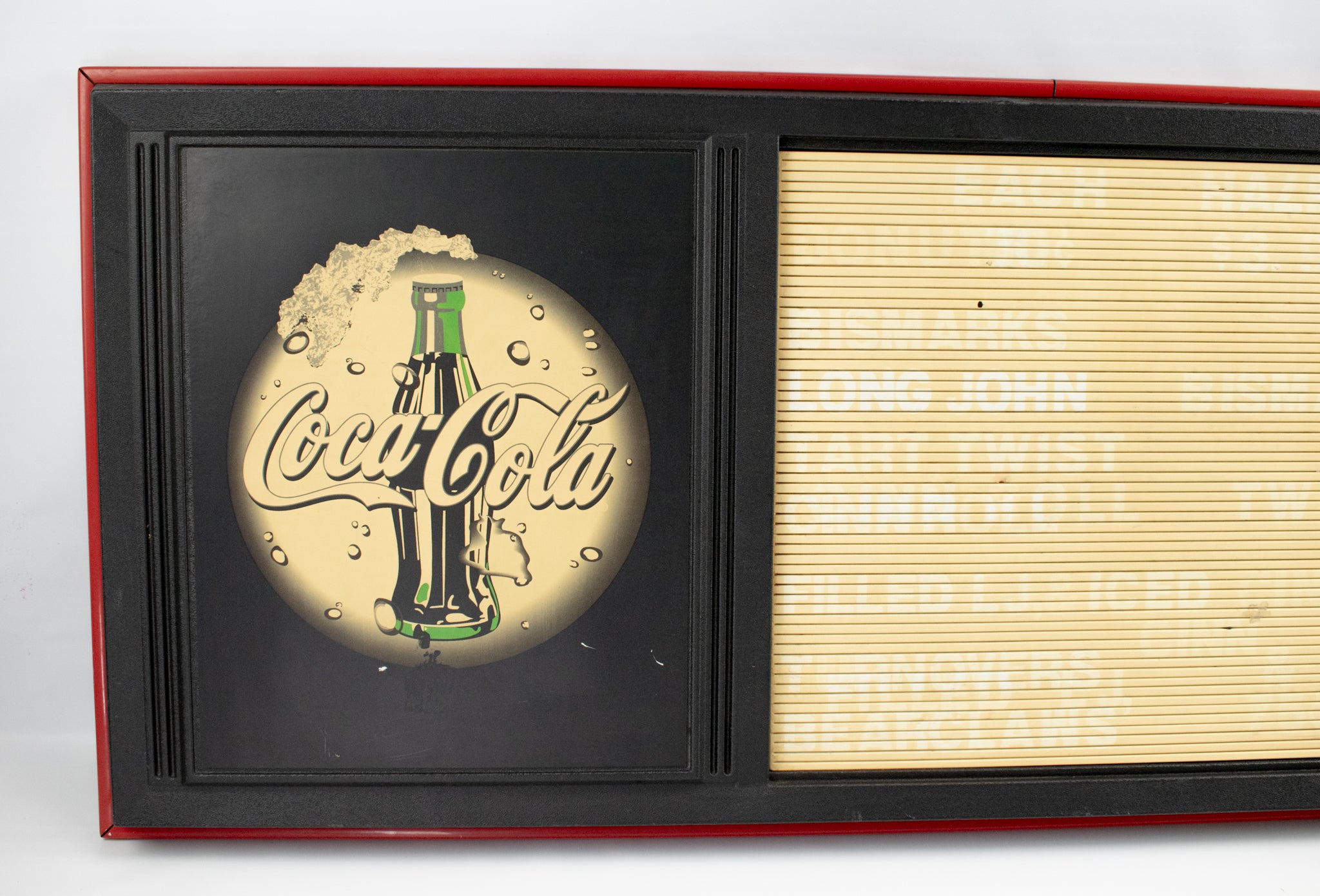 Vintage Coke Menu Board Coca Cola Sign 43x17in Used Bar Sign Food Menu