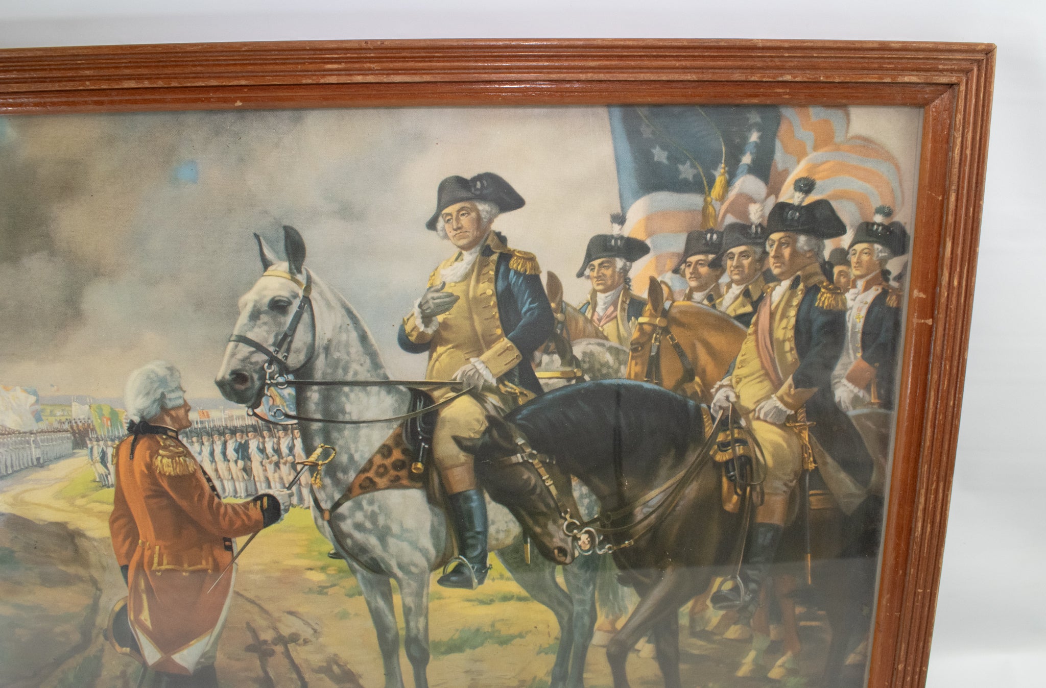 Cornwallis Surrenders to Washington at Yorktown by Hy Hintermeister 1897-1972 Framed