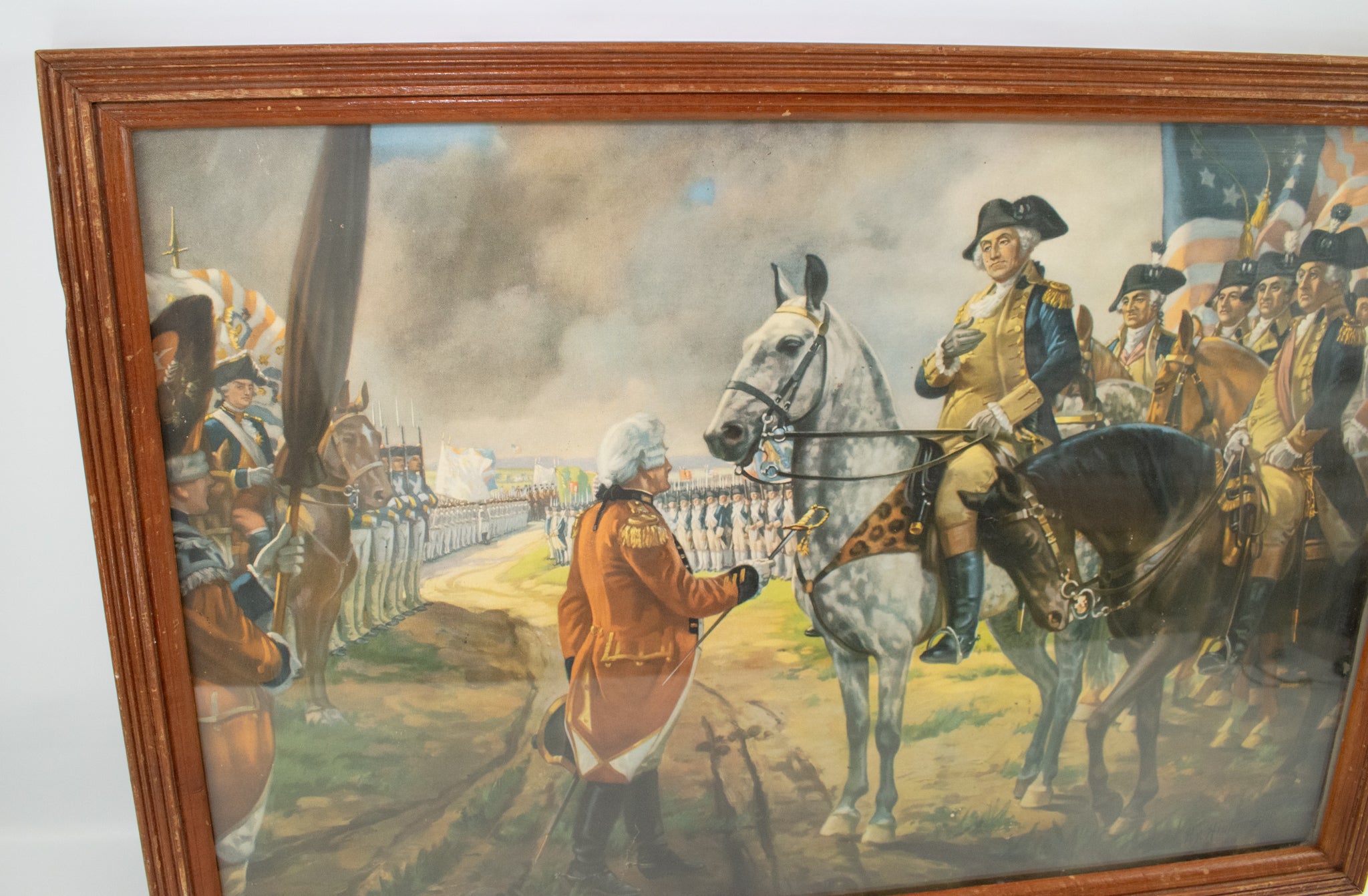 Cornwallis Surrenders to Washington at Yorktown by Hy Hintermeister 1897-1972 Framed