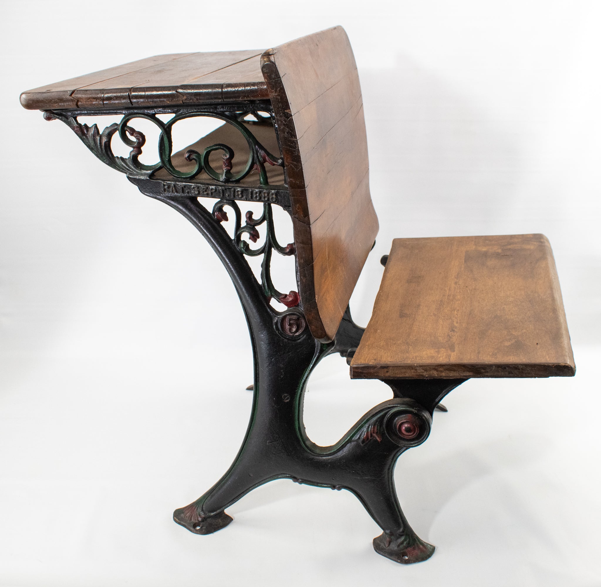Elijah Haney Folding School Desk Pat. Sept. 18th 1888 Haney School Furniture Co. Vintage