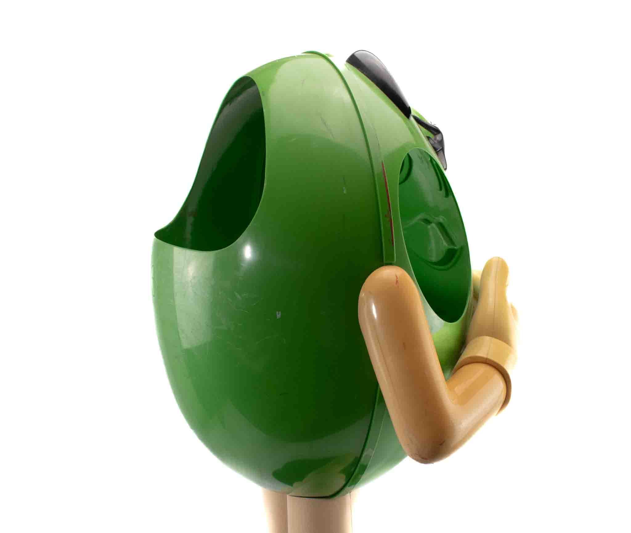 M&M Statue Standing Candy Holder Green on Rolling Wheels 38x26 Used