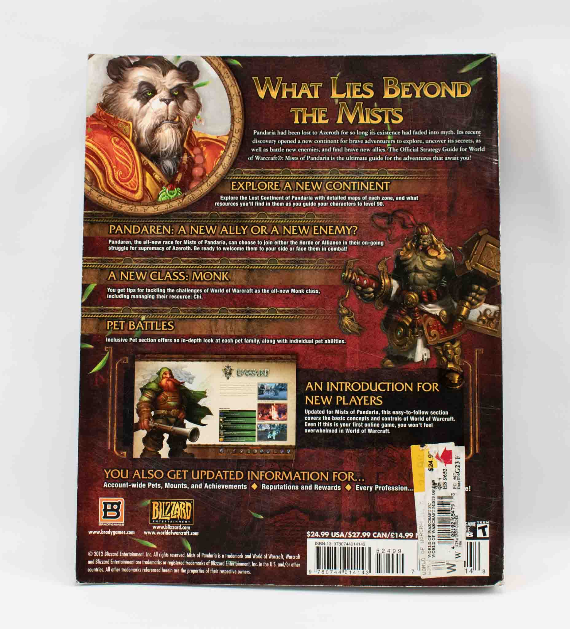 World of Warcraft Mists of Pandaria Game Book Guide Blizzard Entertainment 2012