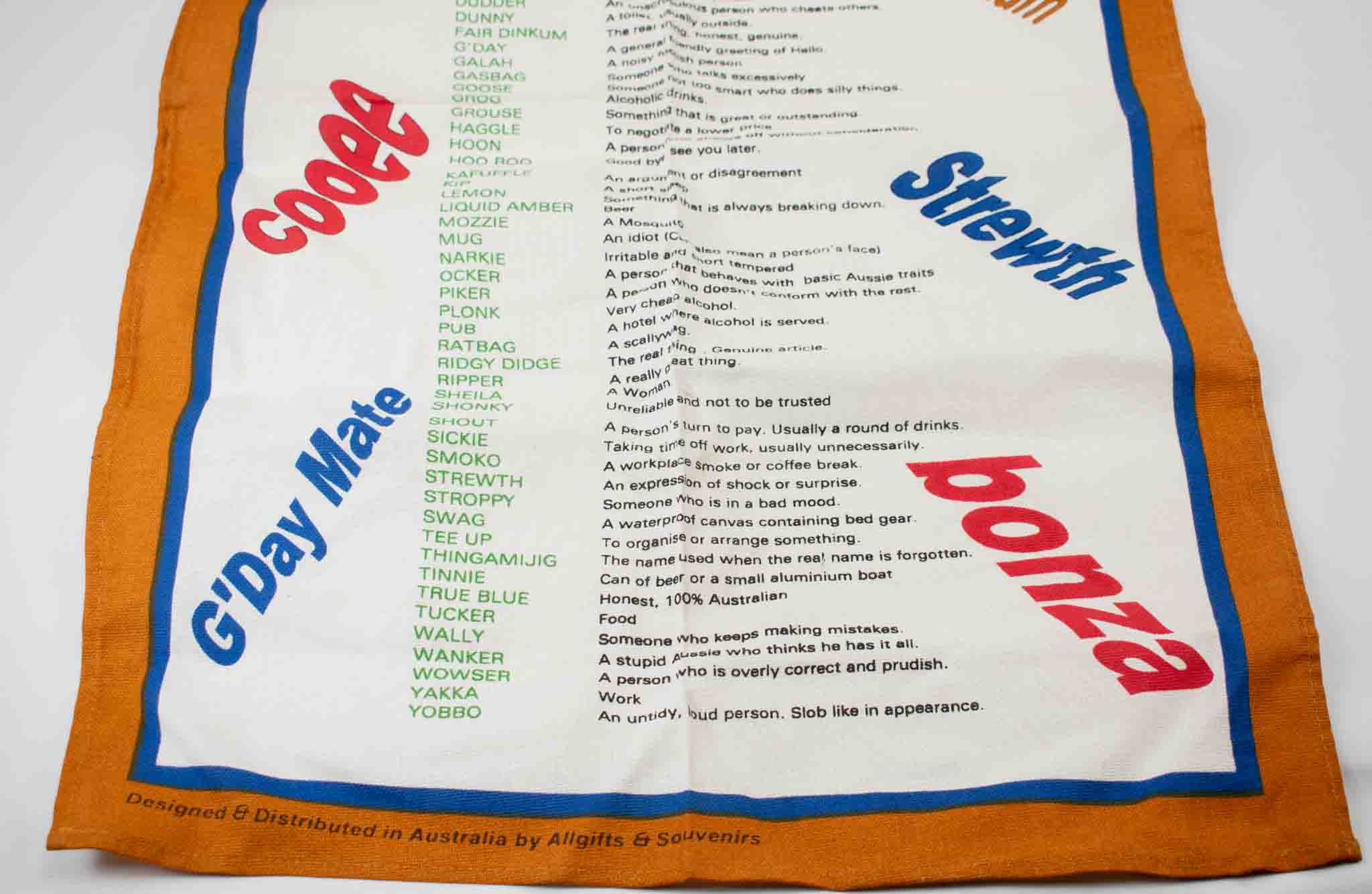 Australian Best of Aussie Slang All Gifts Souvenirs Banner Australian 19x30in