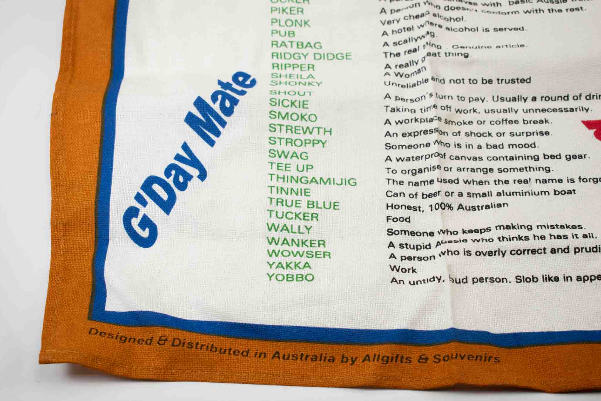 Australian Best of Aussie Slang All Gifts Souvenirs Banner Australian 19x30in