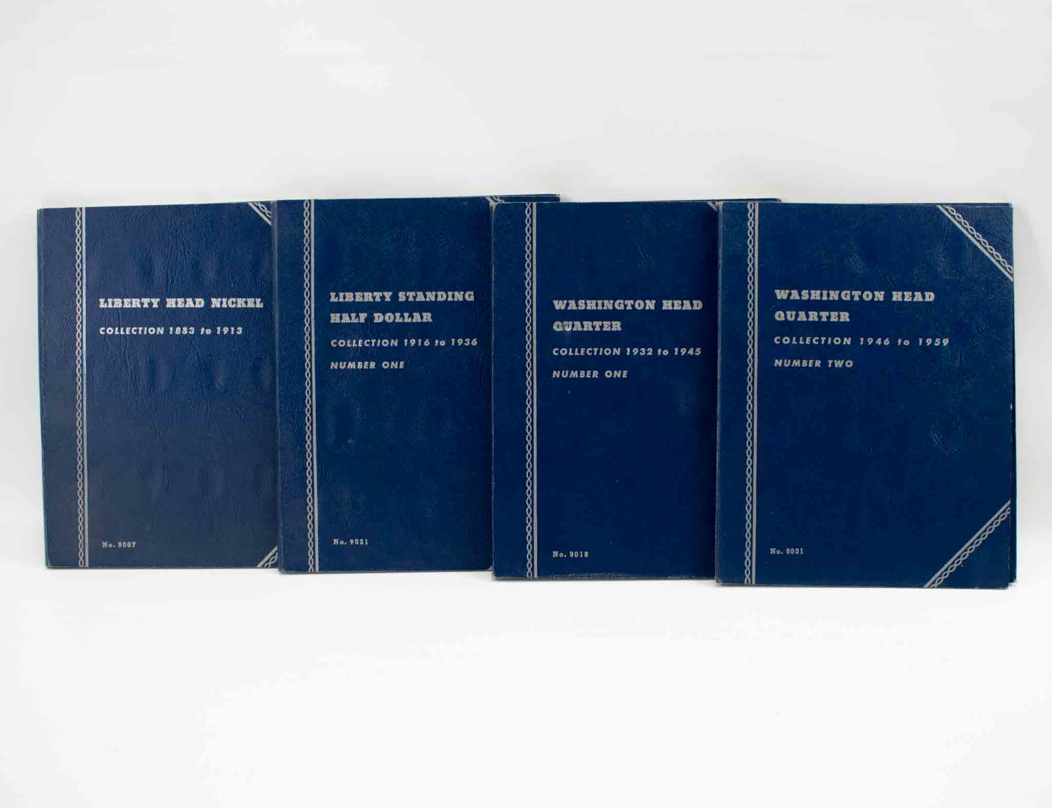 Liberty Standing Coin Collection Books Folder Album Coins Holder Blue Book Set 8x NO Coins