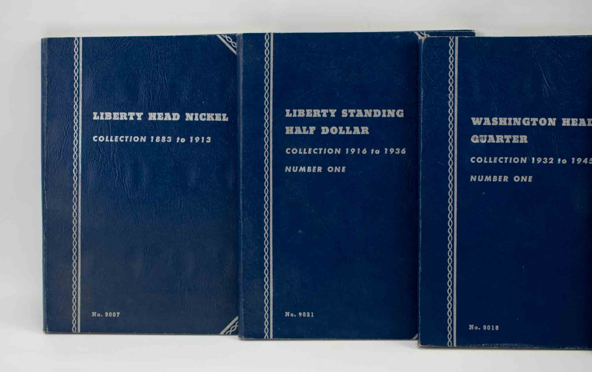 Liberty Standing Coin Collection Books Folder Album Coins Holder Blue Book Set 8x NO Coins