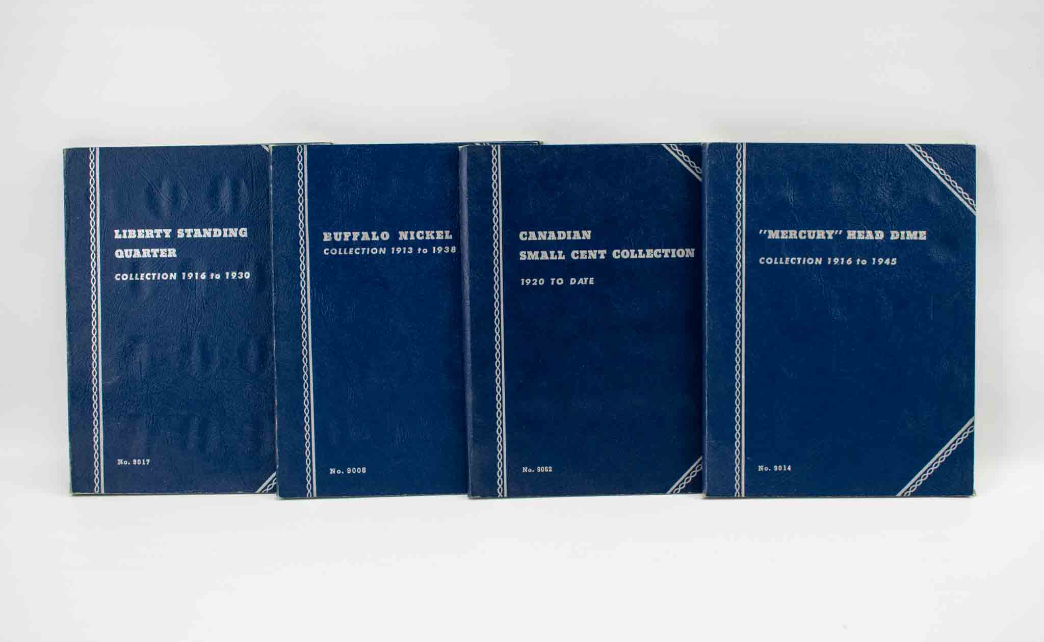 Liberty Standing Coin Collection Books Folder Album Coins Holder Blue Book Set 8x NO Coins