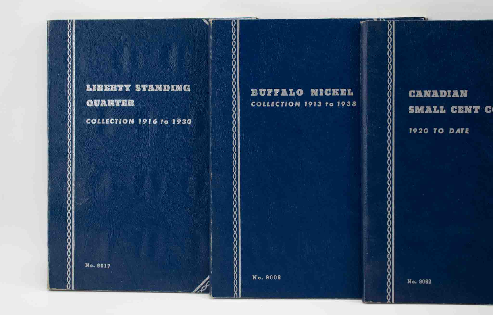 Liberty Standing Coin Collection Books Folder Album Coins Holder Blue Book Set 8x NO Coins