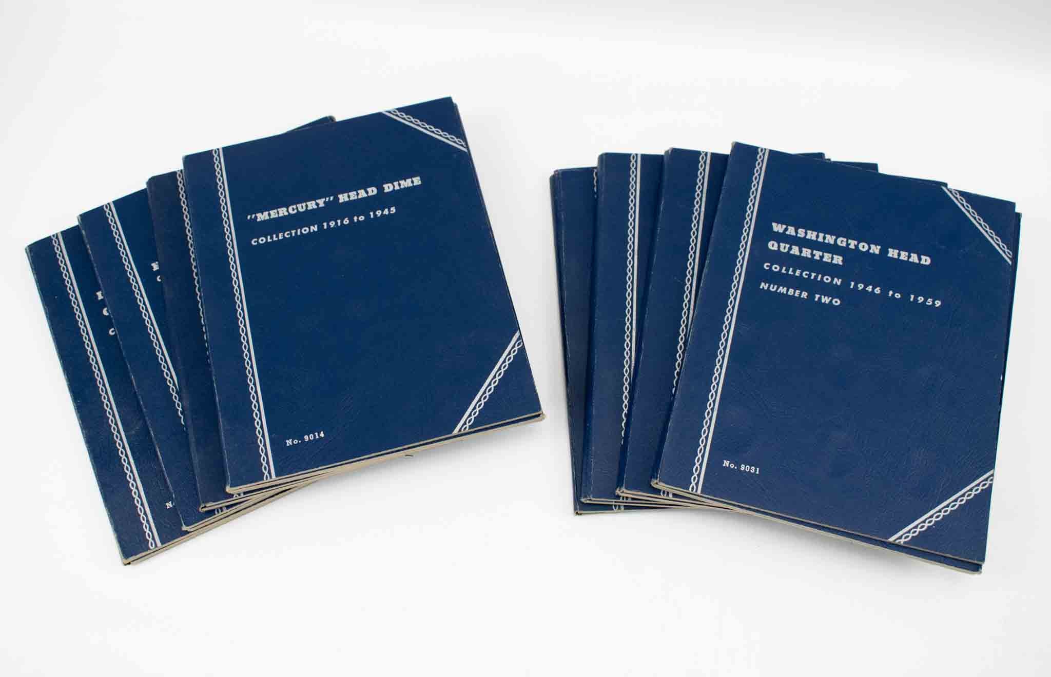 Liberty Standing Coin Collection Books Folder Album Coins Holder Blue Book Set 8x NO Coins