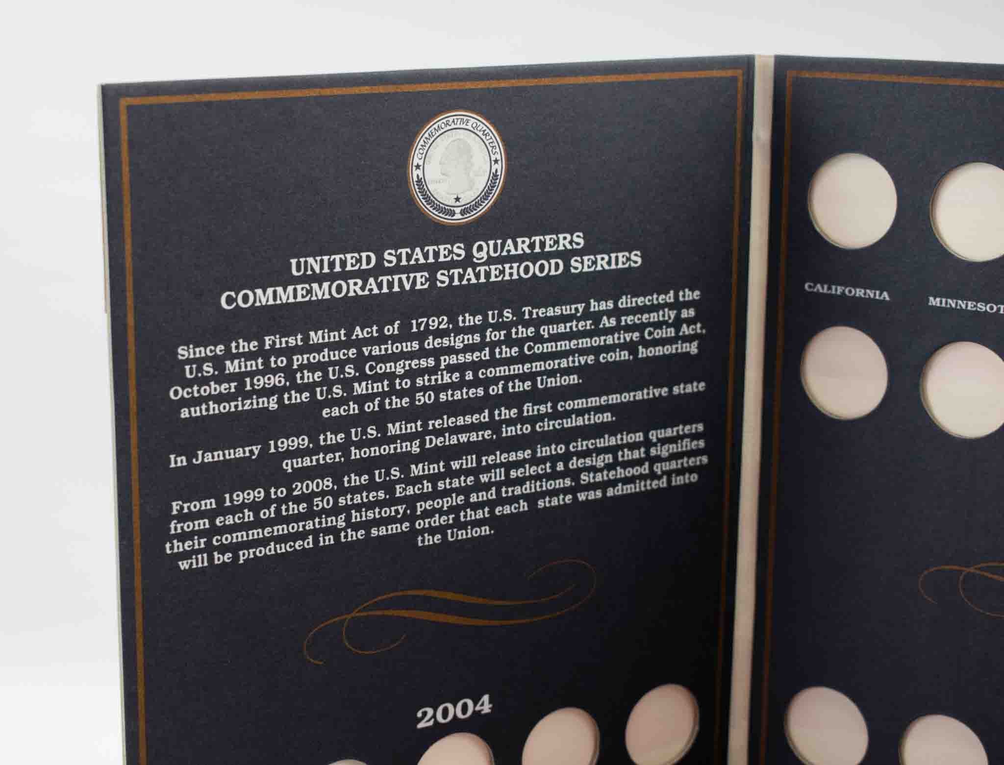 United States Commemorative Statehood Quarters 1999-2008 Volume 1 & 2 Albums x3 Used