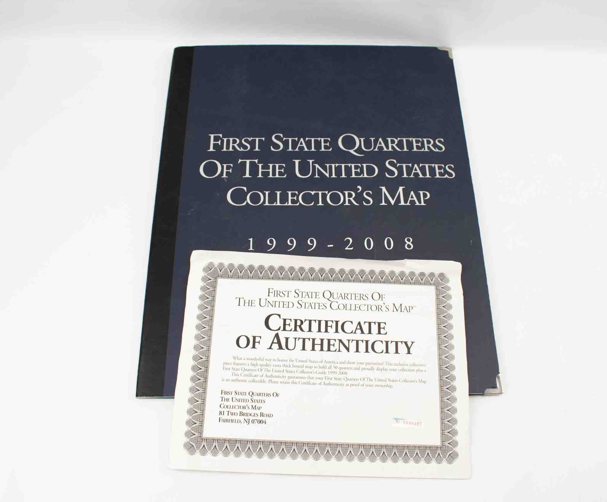 United States Commemorative Statehood Quarters 1999-2008 Map Used With COA