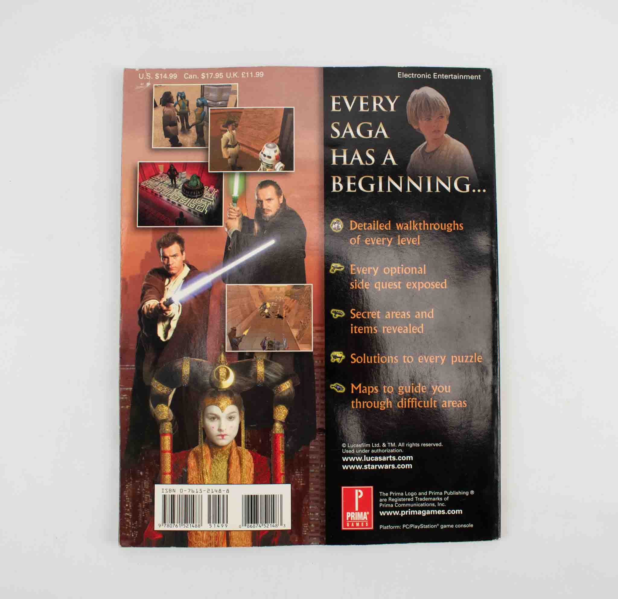 Star Wars Episode 1 Video Game Guide Book The Phantom Menace Primas Strategy Guide