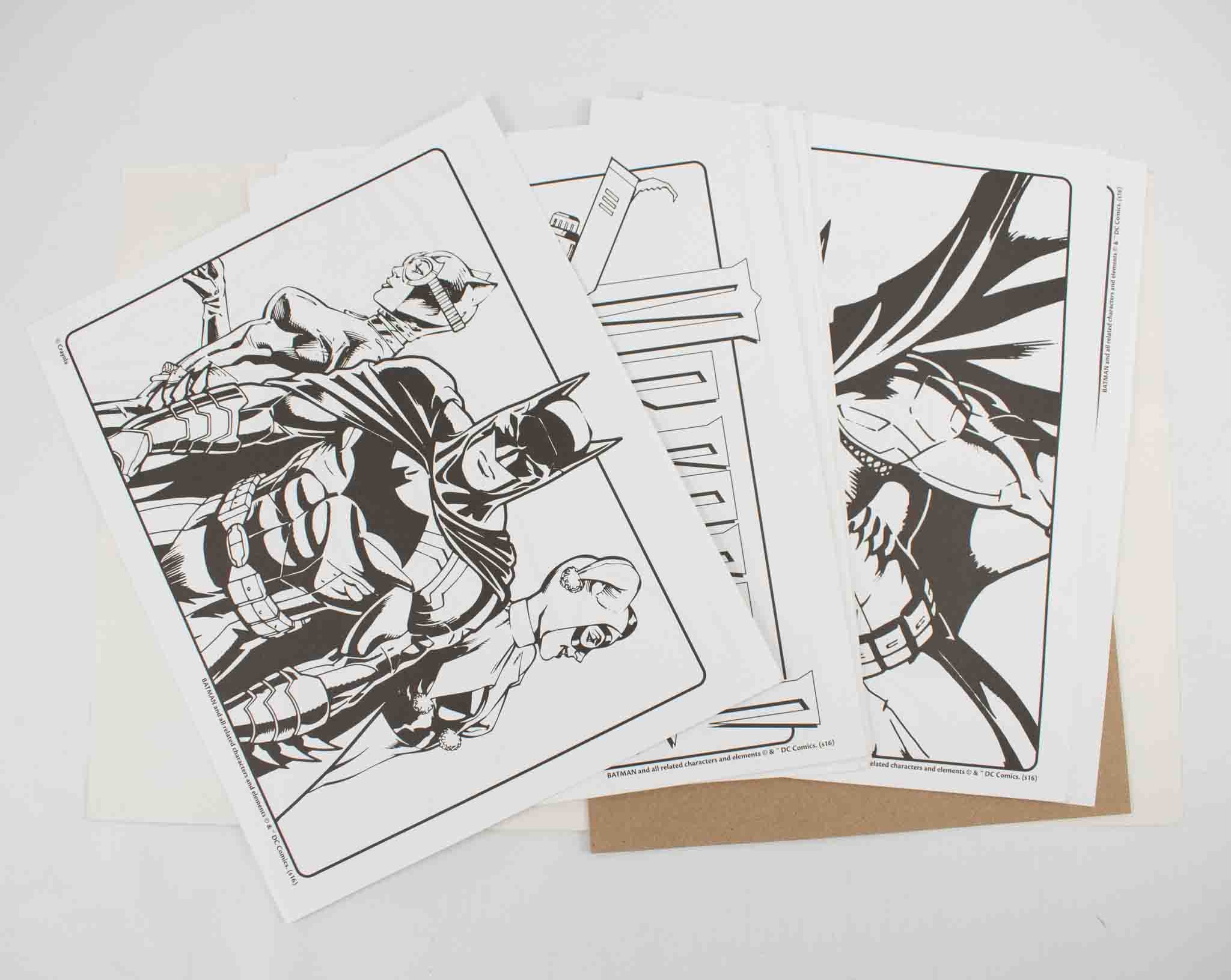 Crayola Art with Edge Batman Harley Quinn DC Comics Coloring Book and Pages Used