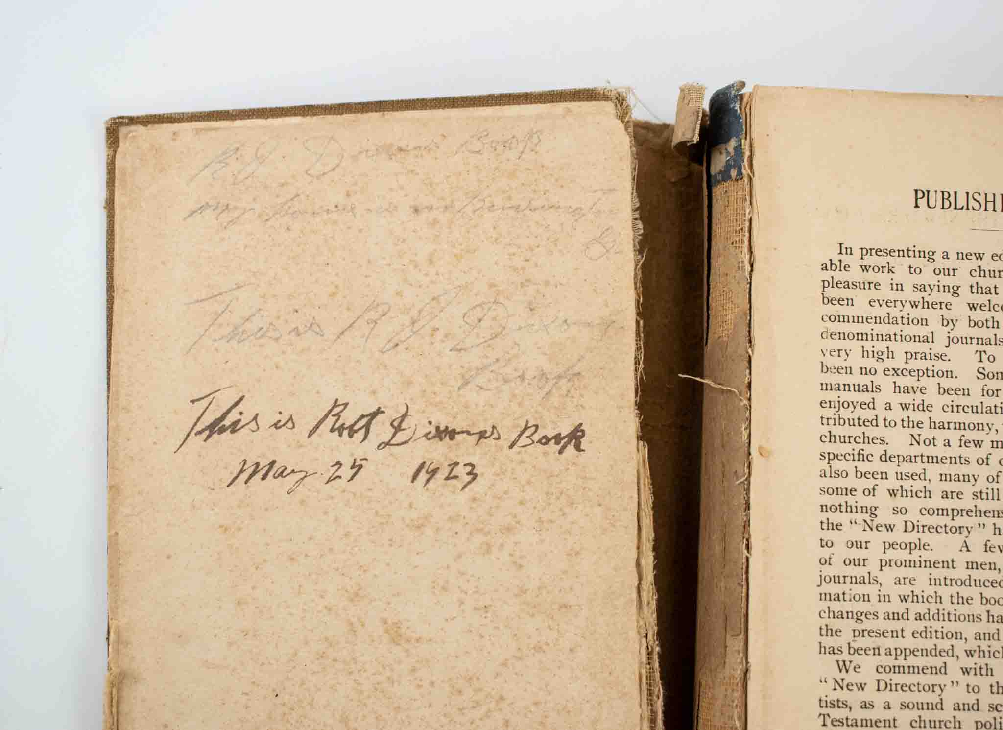 Old Bible Hardcover Bible 1902 Vintage Torn Damaged Brown Christianity Bible Book