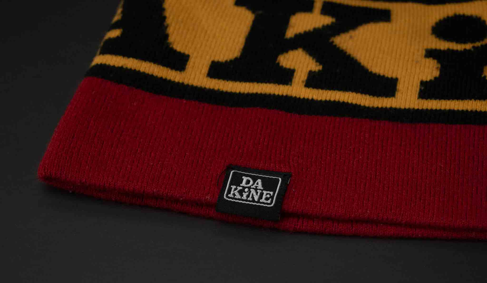DaKine Red Yellow Blue Means Beanie Cap Softcover Headwear Used Red Ball Adult