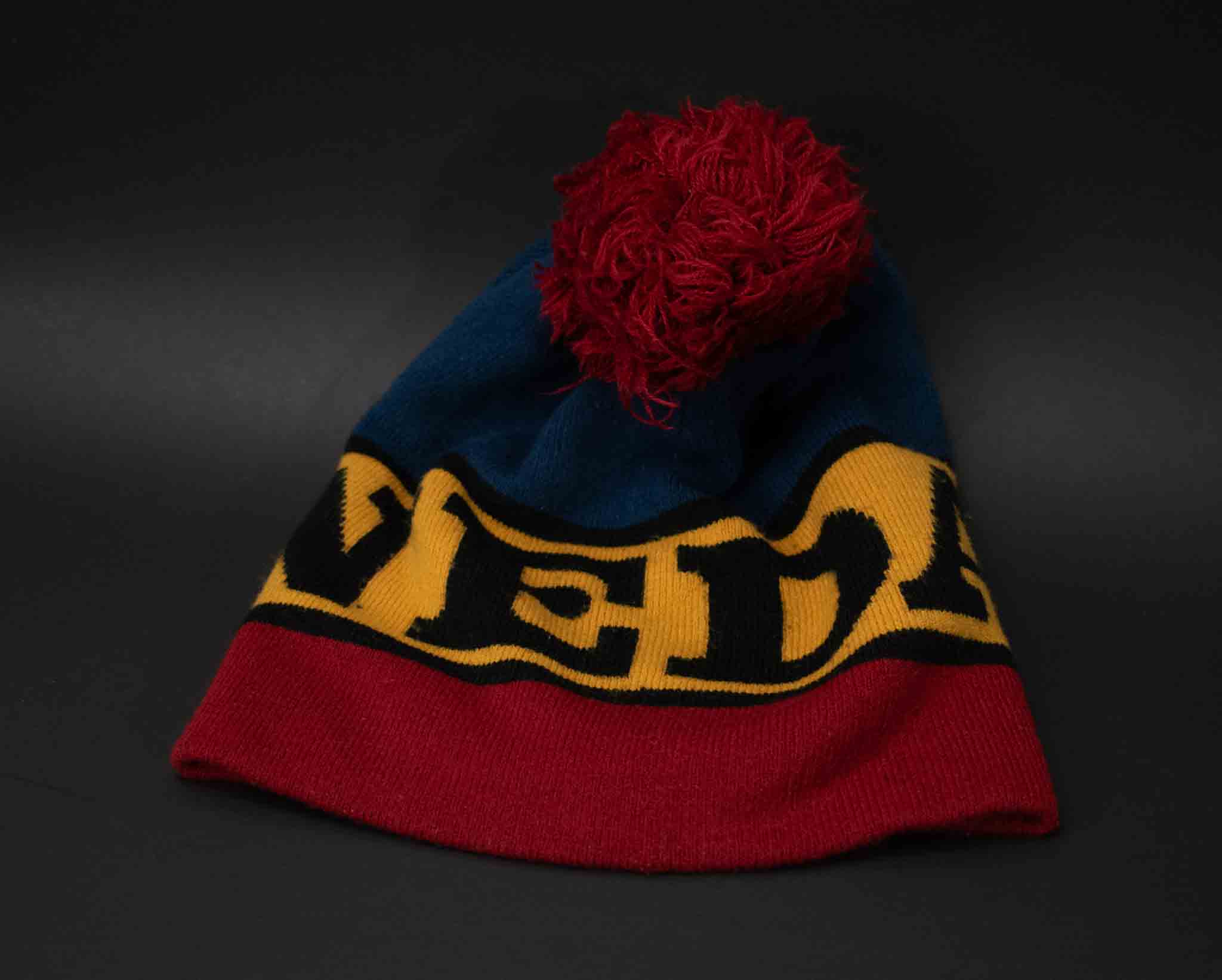 DaKine Red Yellow Blue Means Beanie Cap Softcover Headwear Used Red Ball Adult