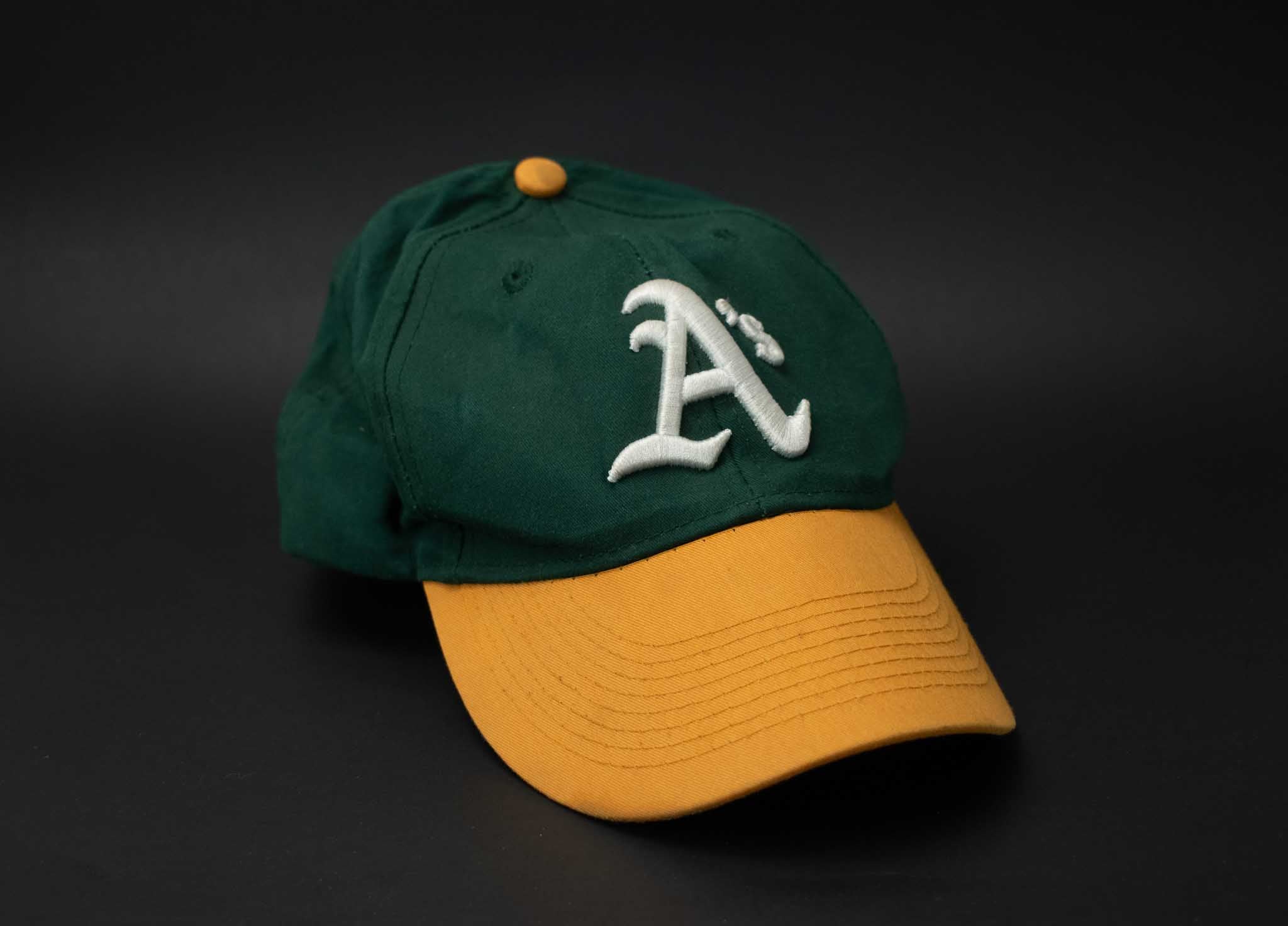 A’s Green and yellow Baseball Cap Snapback MLB Used Youth OC Sports