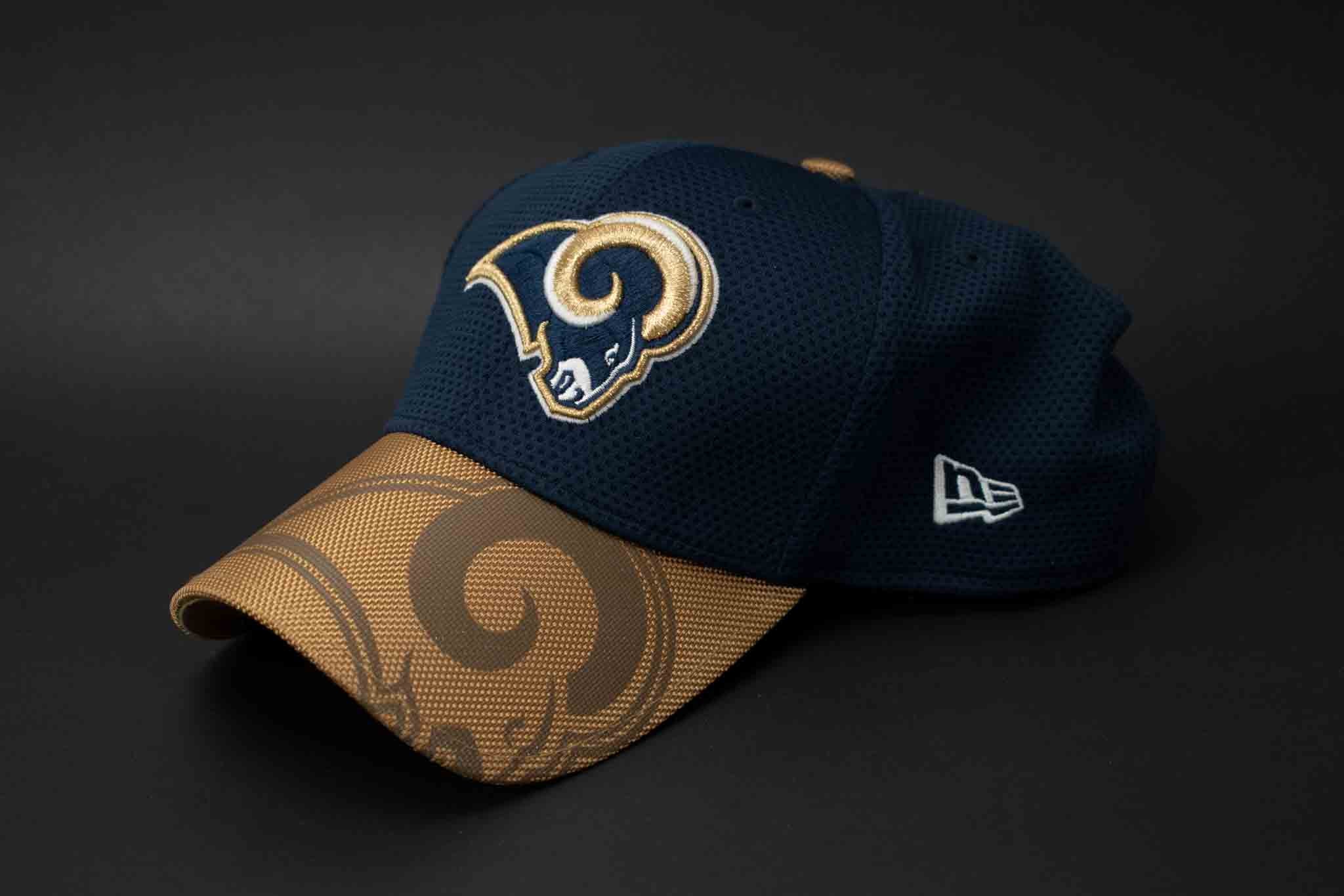 LA Rams NFL Hat Headwear Gold Blue Hat NEW ERA 39 Thirty Hat Mens L-XL Flex