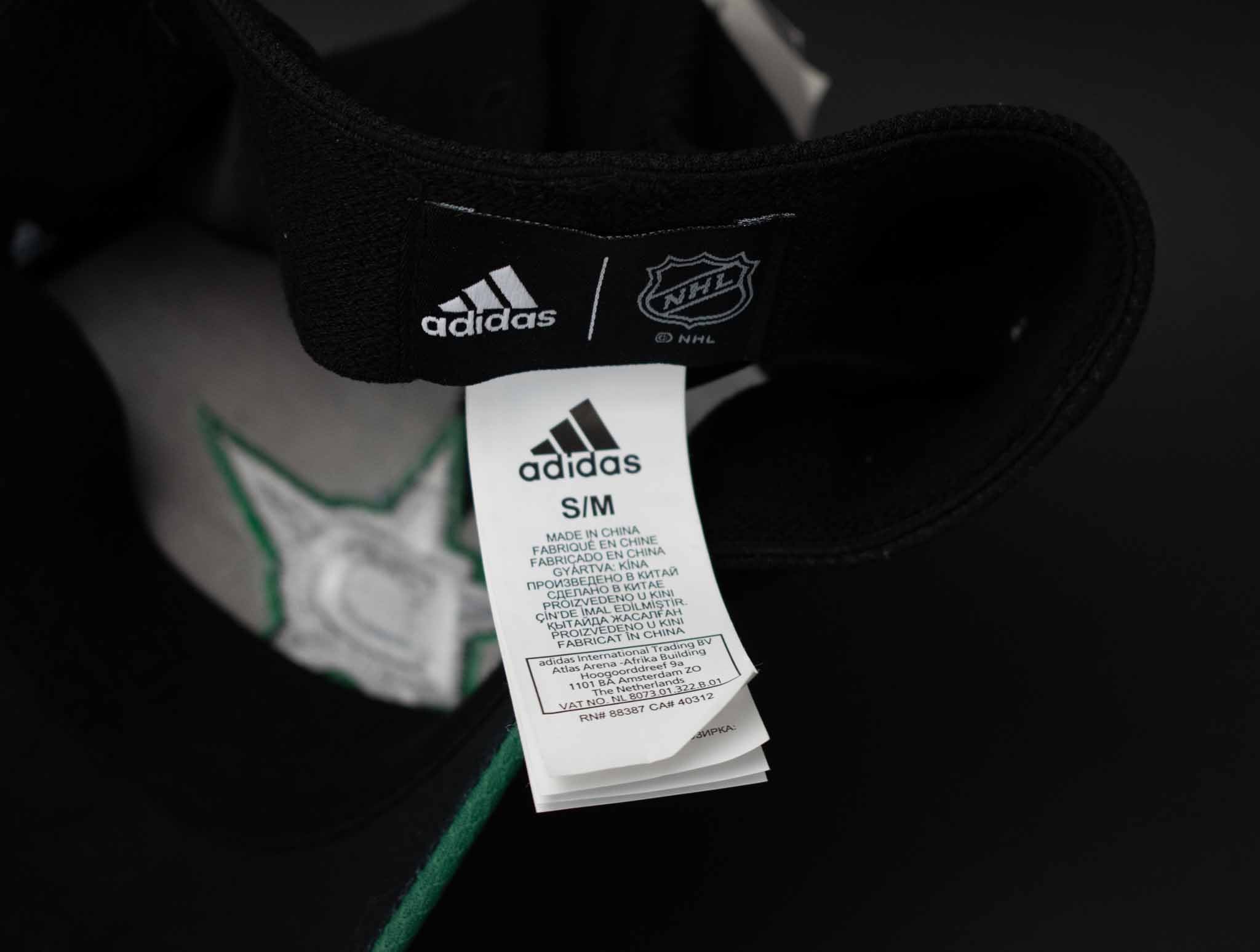 Adidas NHL Dallas Stars Hat Fitted Flex Fit Small Medium Flex Hockey Mens Adult Black