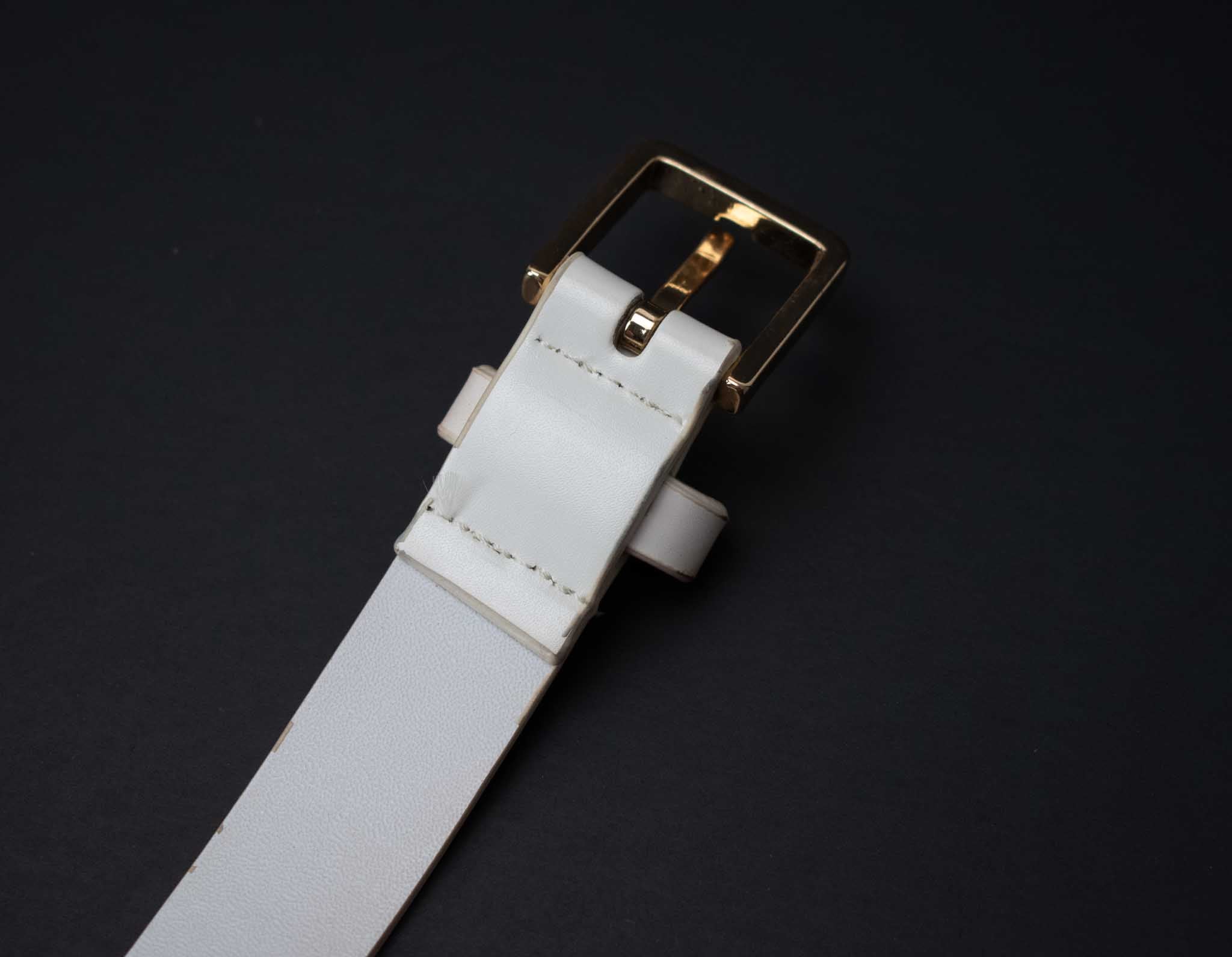 White Gold Belt Female Dress Belt Size 8 Girls Belt Used