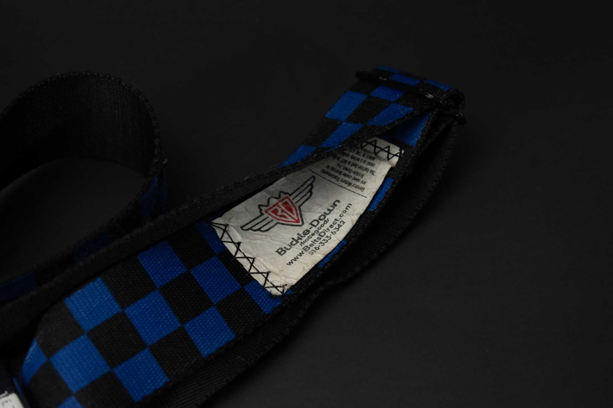 Buckle Down Chevy Black Blue Checkered Belt Buckle Belt Chevy Adjustable Belt Used
