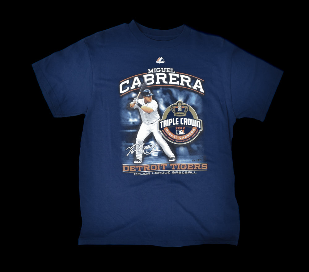 Detroit Tigers MLB Baseball T-Shirt Medium Mens 2012 Miguel Cabrera Used