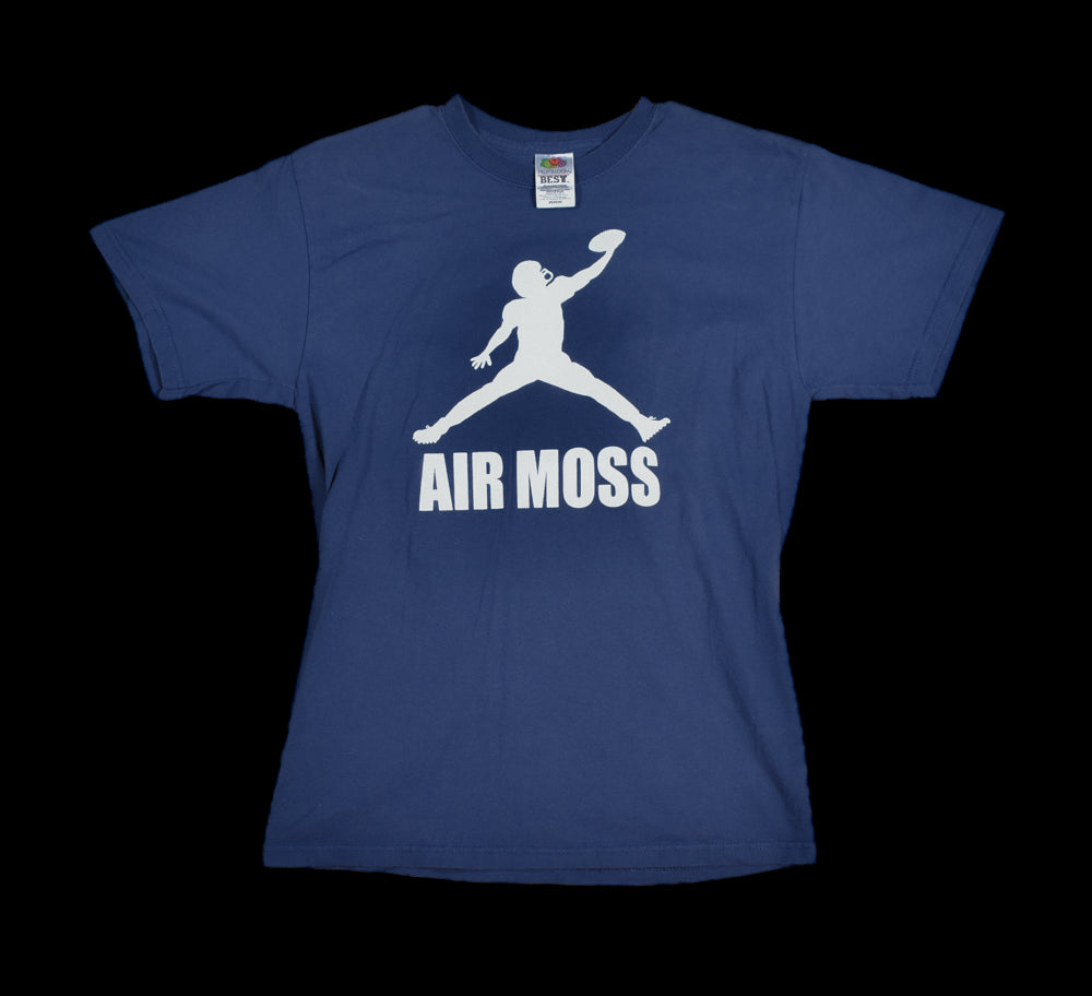 Air Moss Blue Vintage T-Shirt Used Adult Short Sleeve Shirt
