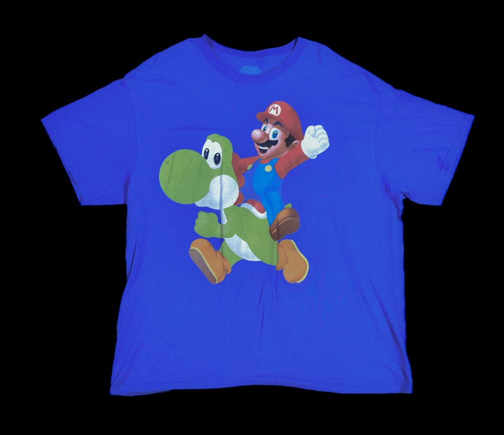 Super Mario XL Mens T-Shirt Blue Authentic Branded T-Shirt Used