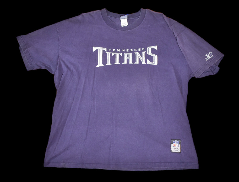 Tennessee Titans Mens X-Large T-Shirt NFL Football Faded Blue Used Reebok shirt