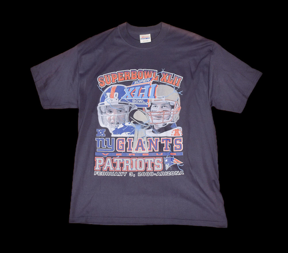 Ny Giants Vs Patriots Mens t shirt Large Super Bowl XLII Tee Used 2008