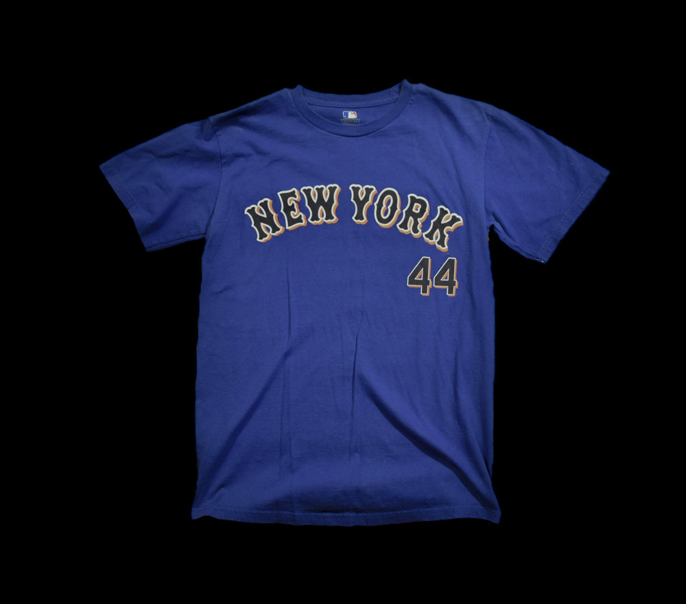 New York Mets 44 Bay Plans T-Shirt Medium MLB Baseball Used Authentic
